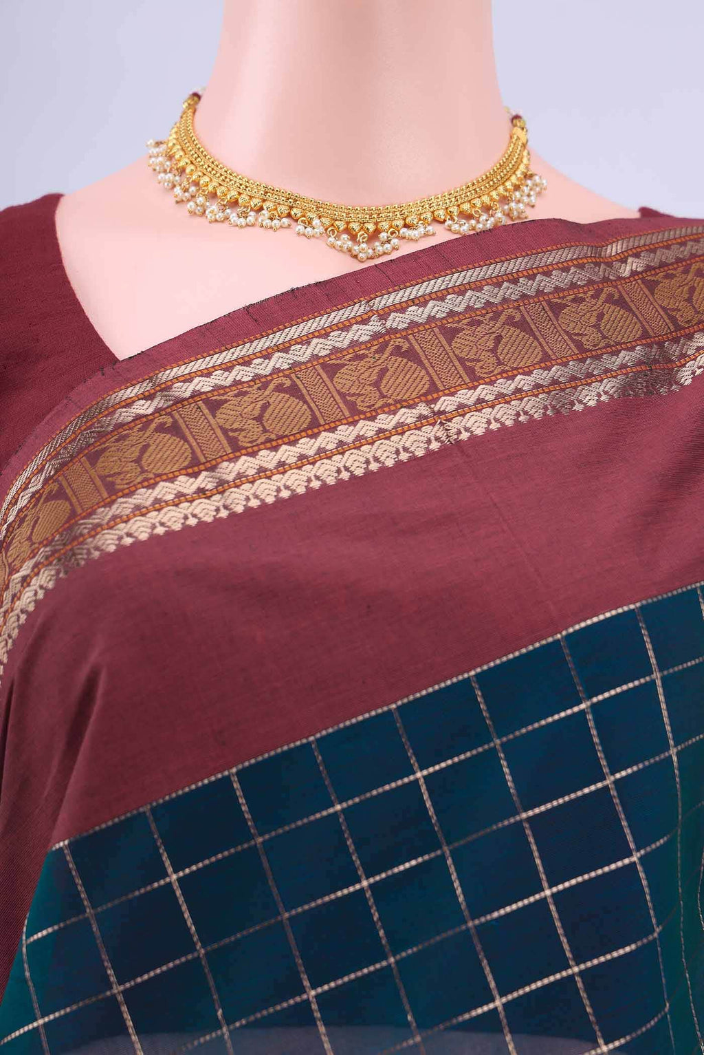 Navy Blue Kanchi Cotton Saree