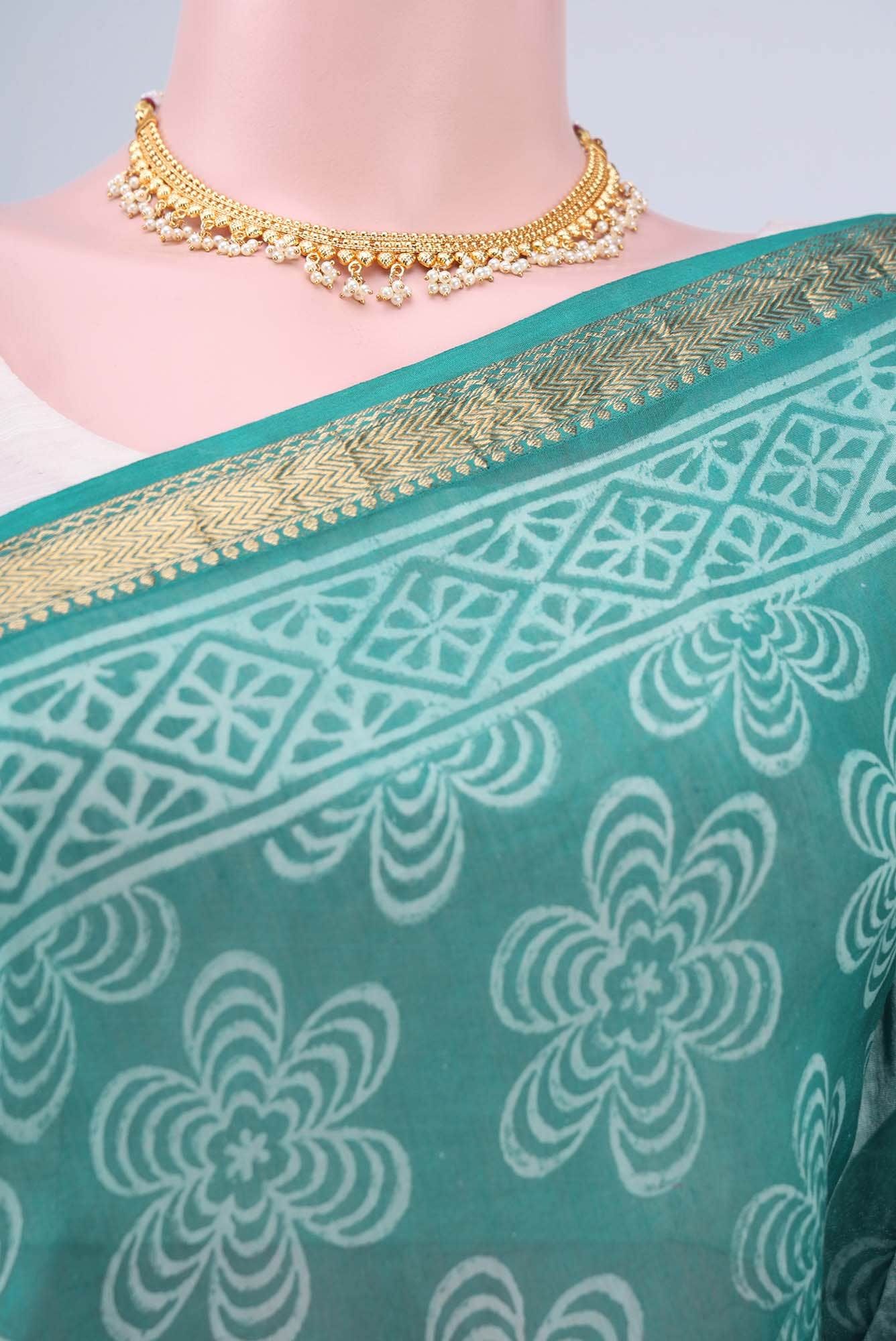Blue Maheshwari Silk Cotton Saree