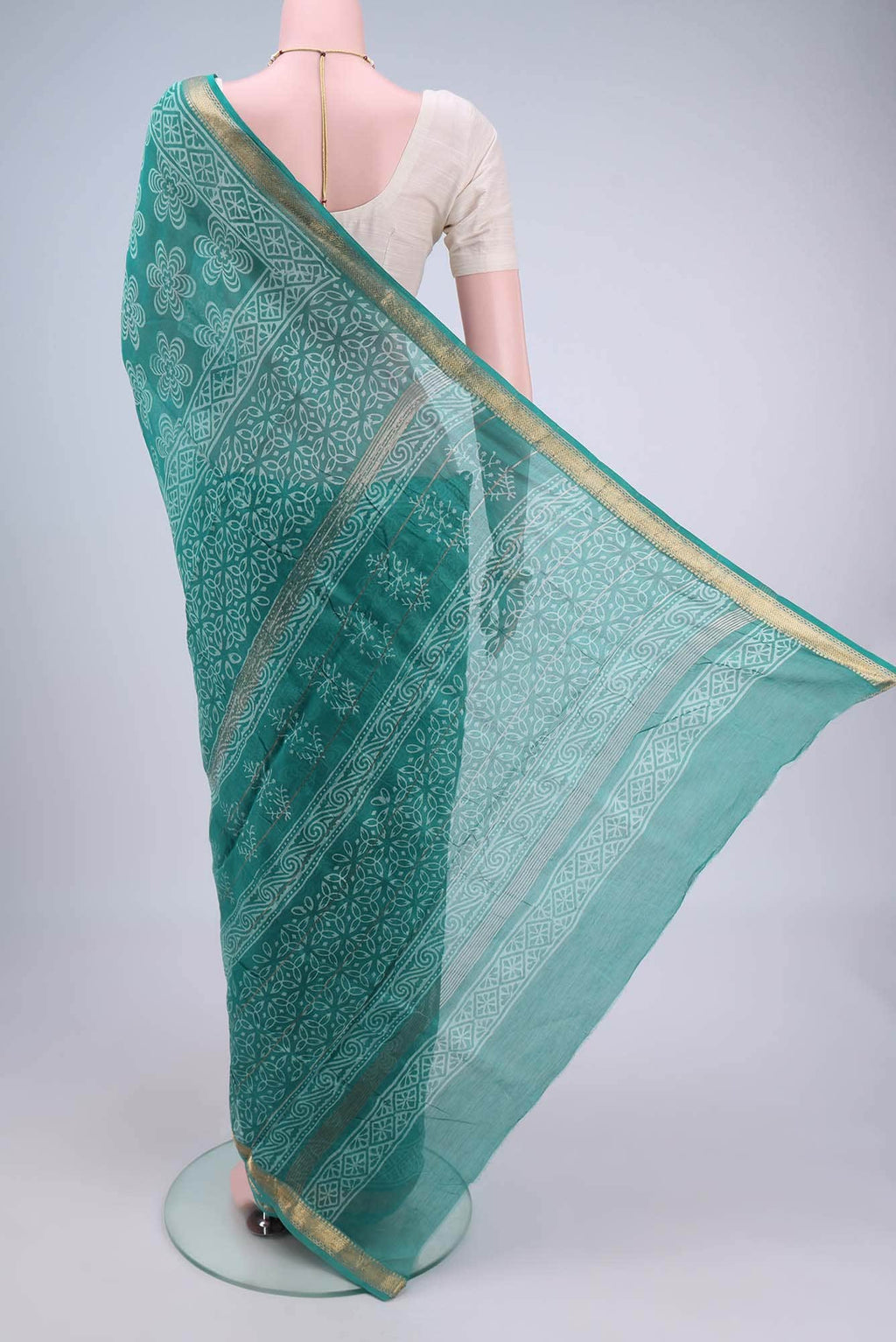 Blue Maheshwari Silk Cotton Saree