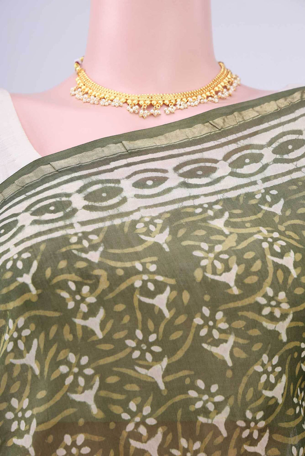 Mehandi Green Maheshwari Silk Cotton Saree