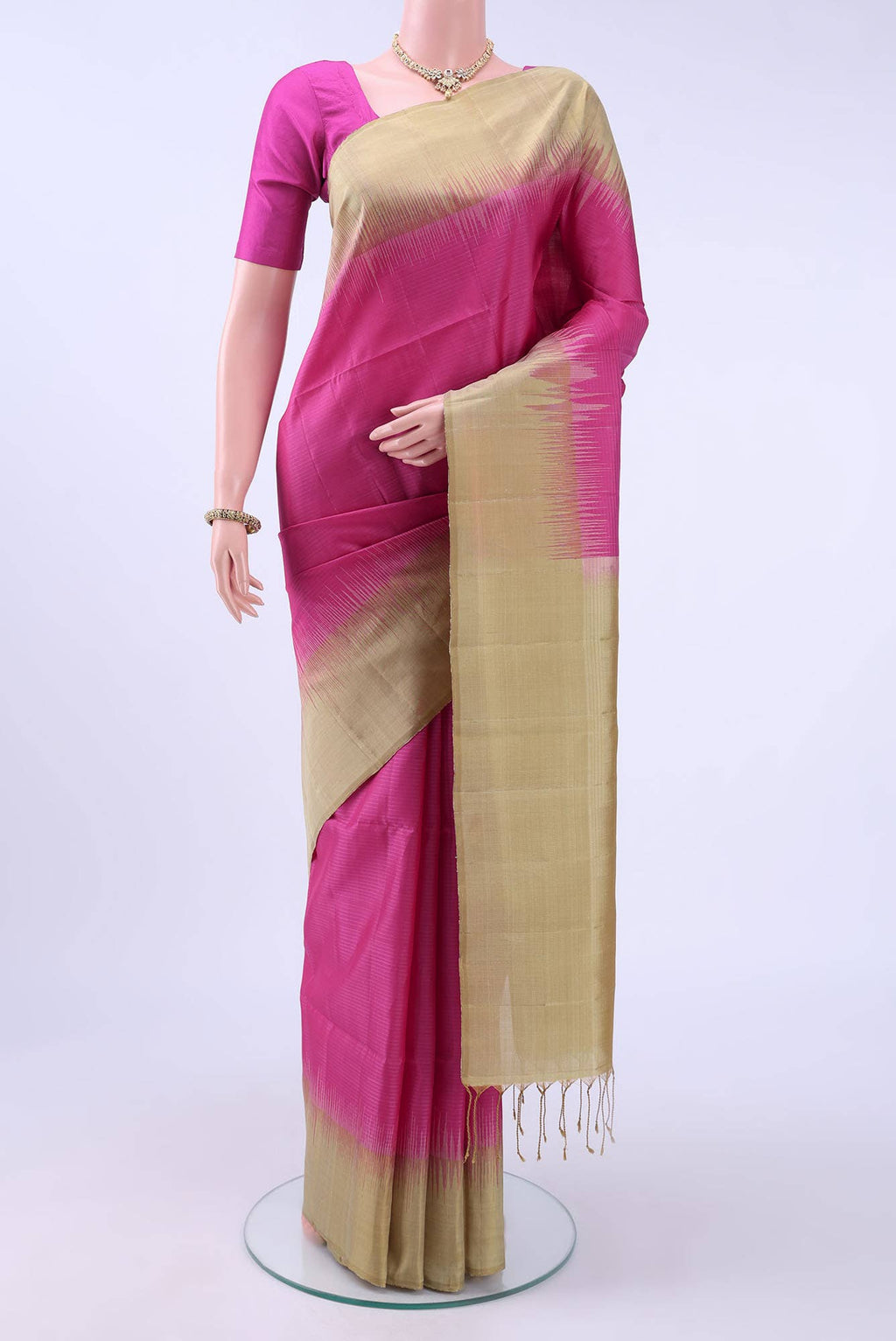 Rani Pink Soft Silk Saree