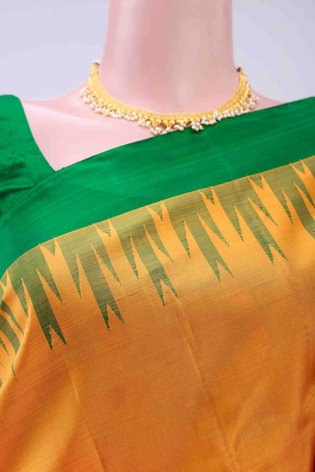 Beige Kanchipuram Silk Saree