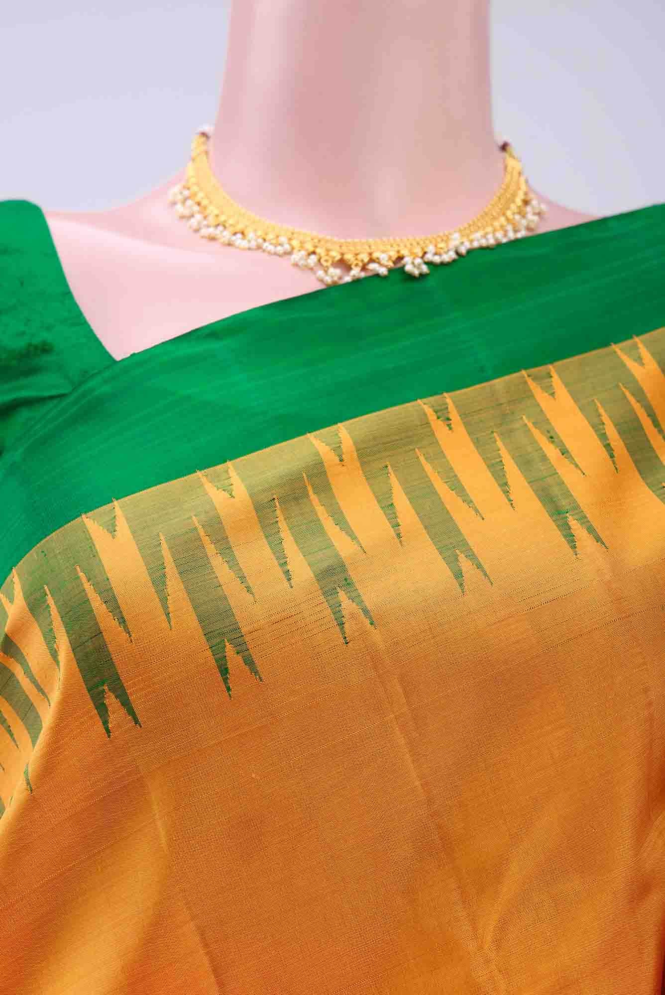 Beige Kanchipuram Silk Saree