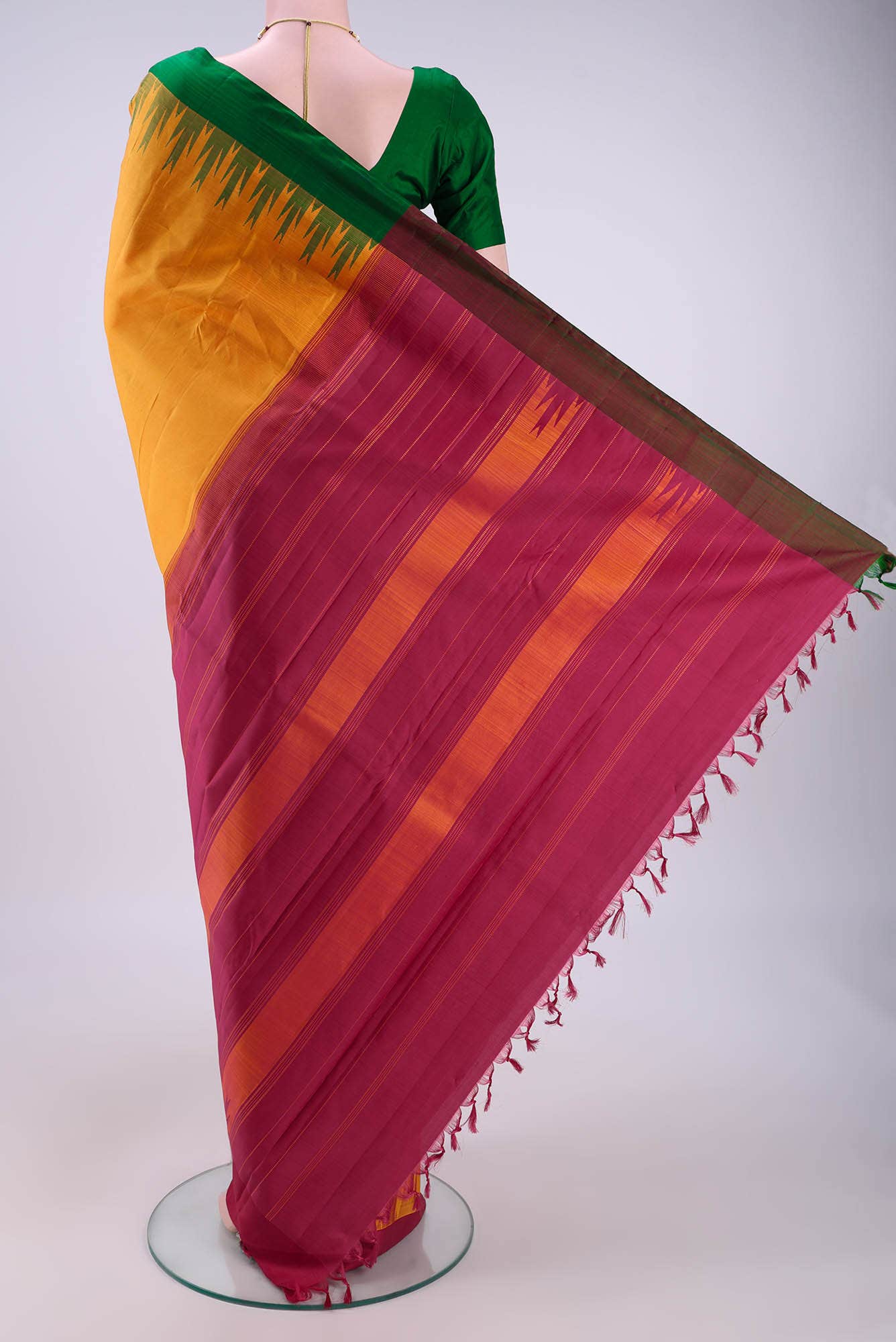 Beige Kanchipuram Silk Saree