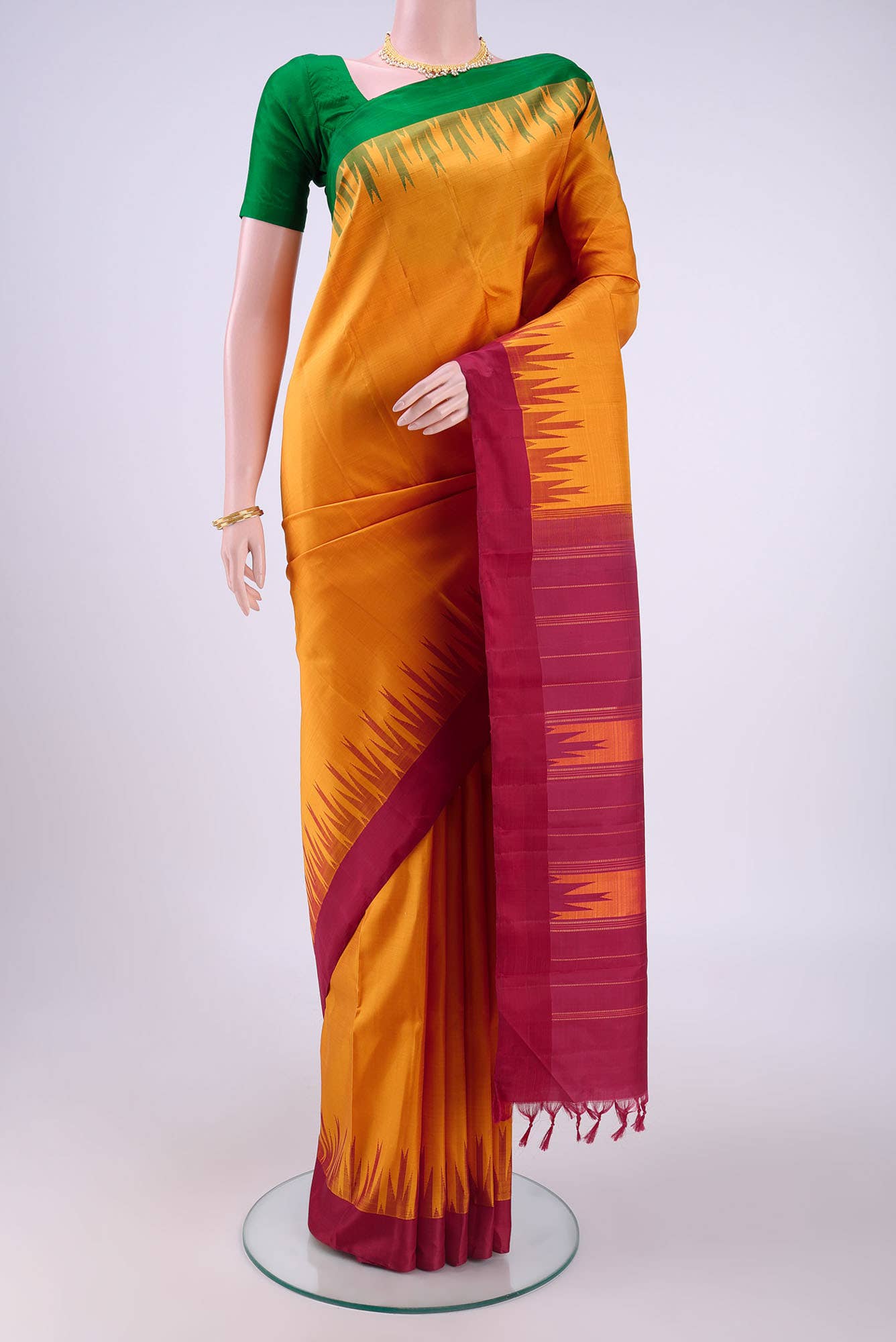 Beige Kanchipuram Silk Saree