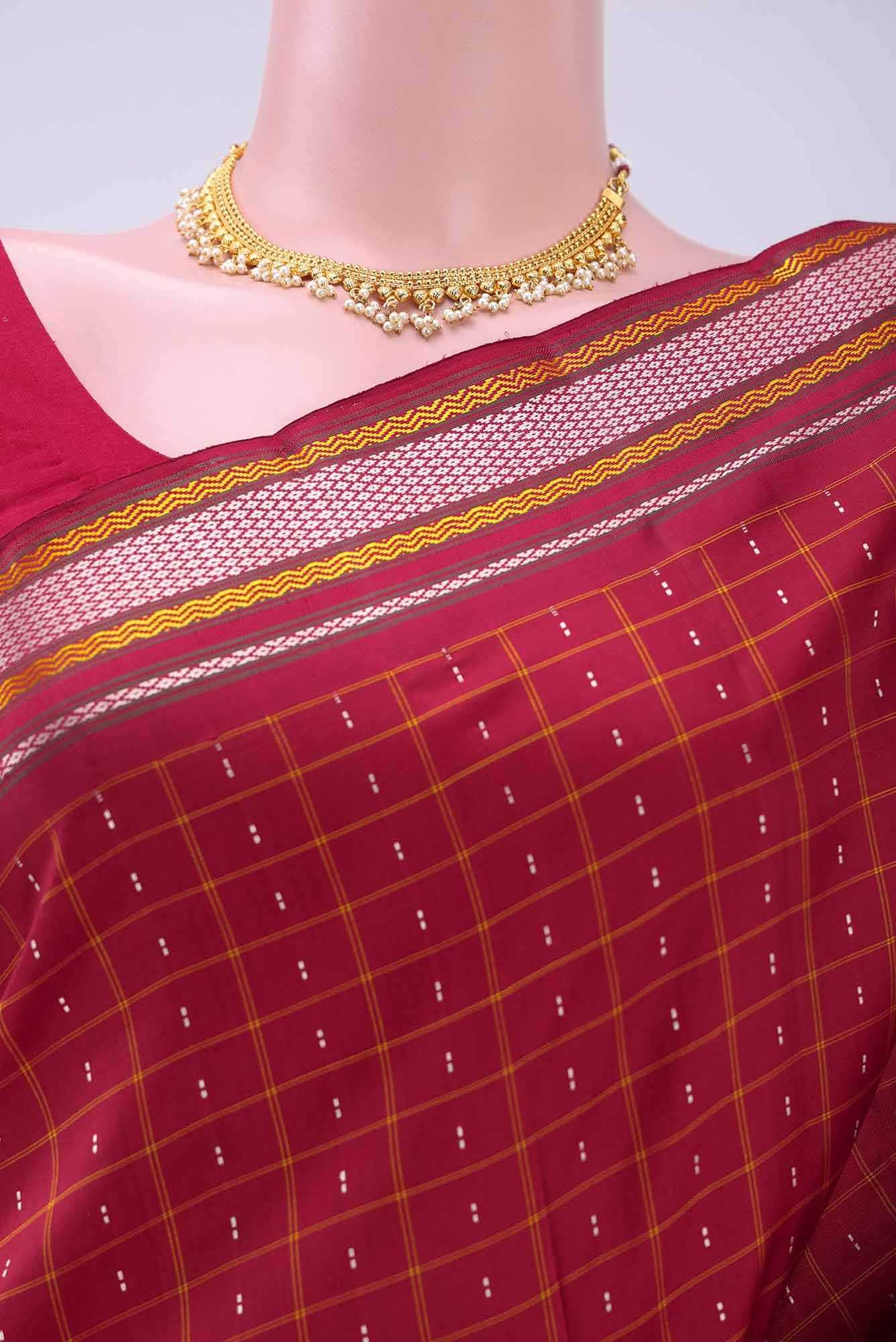 Maroon Kanchipuram Silk Saree
