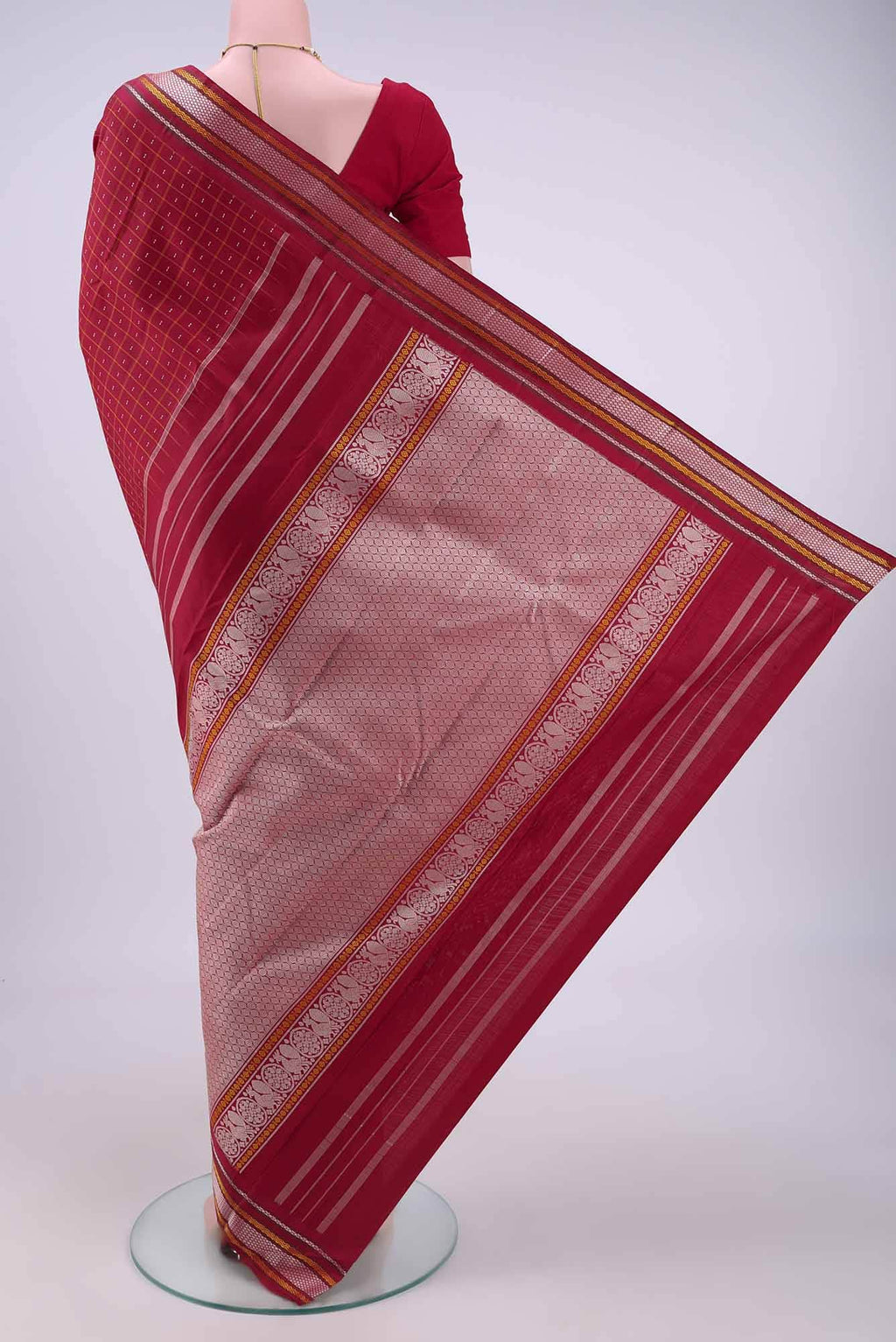 Maroon Kanchipuram Silk Saree