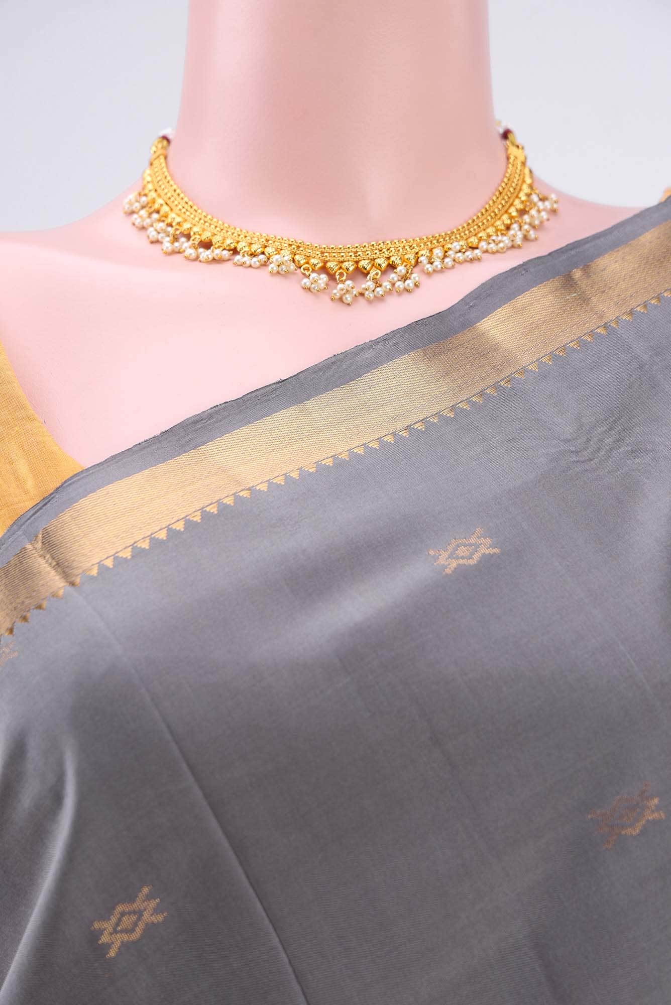 Grey Uppada Silk Saree