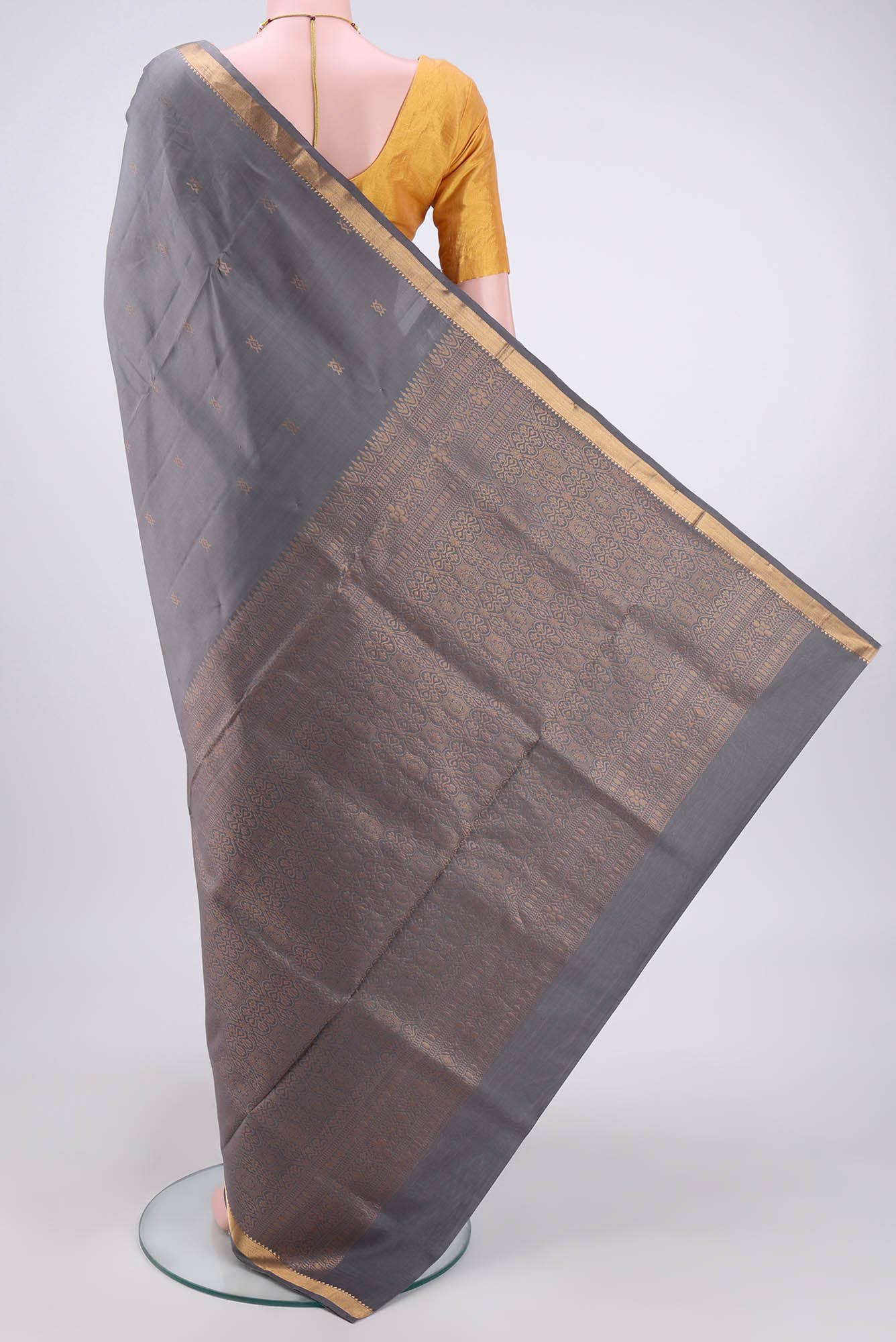 Grey Uppada Silk Saree