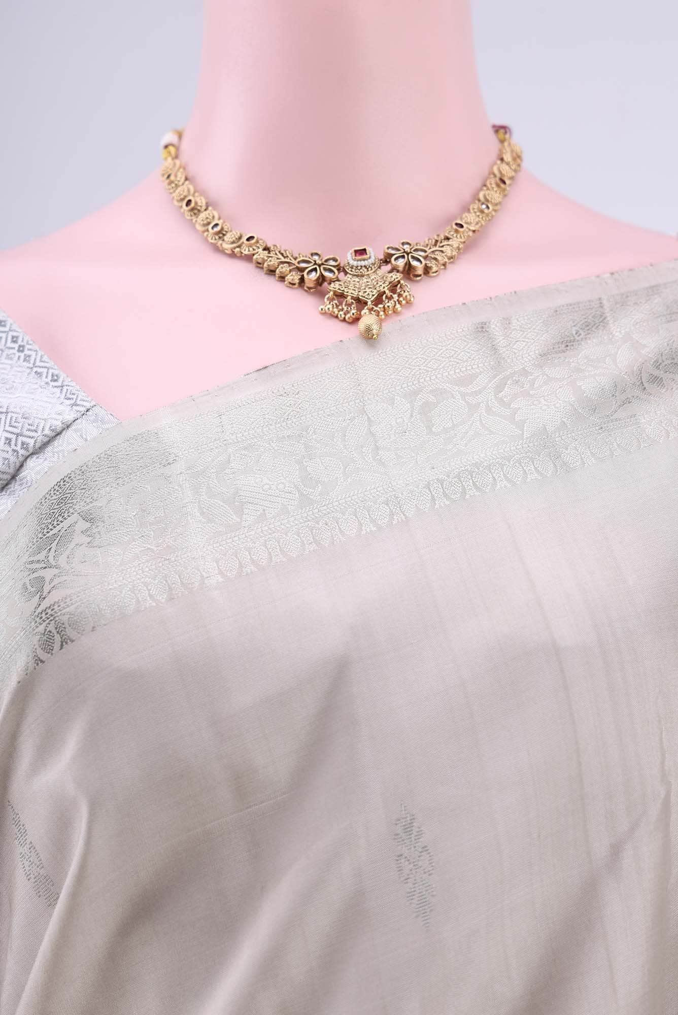 Grey Uppada Silk Saree