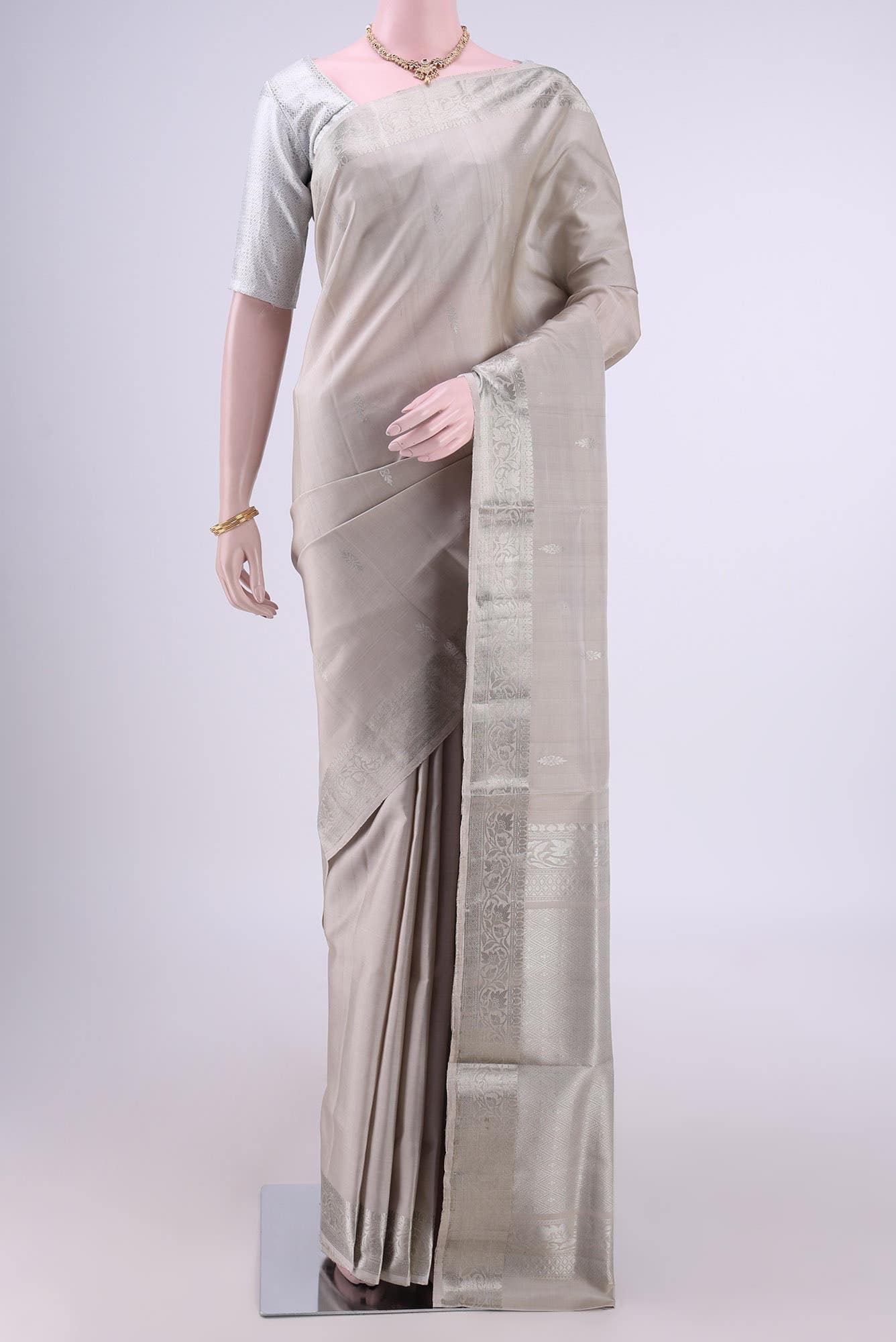 Grey Uppada Silk Saree