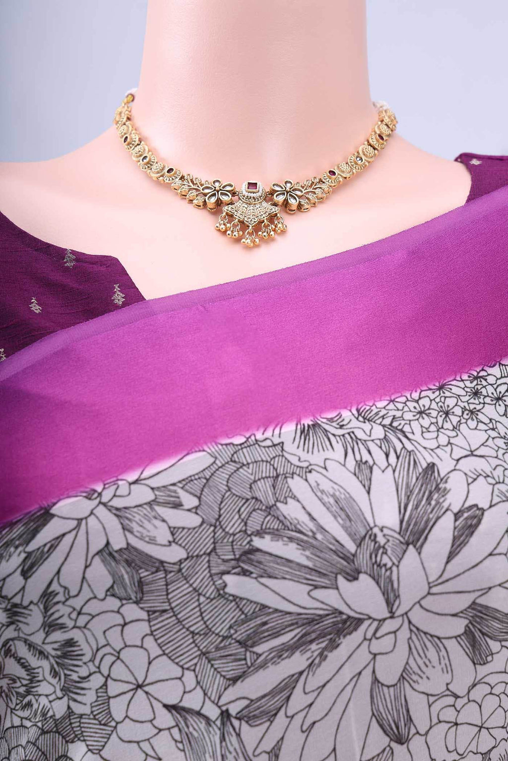 Off White Georgette Saree