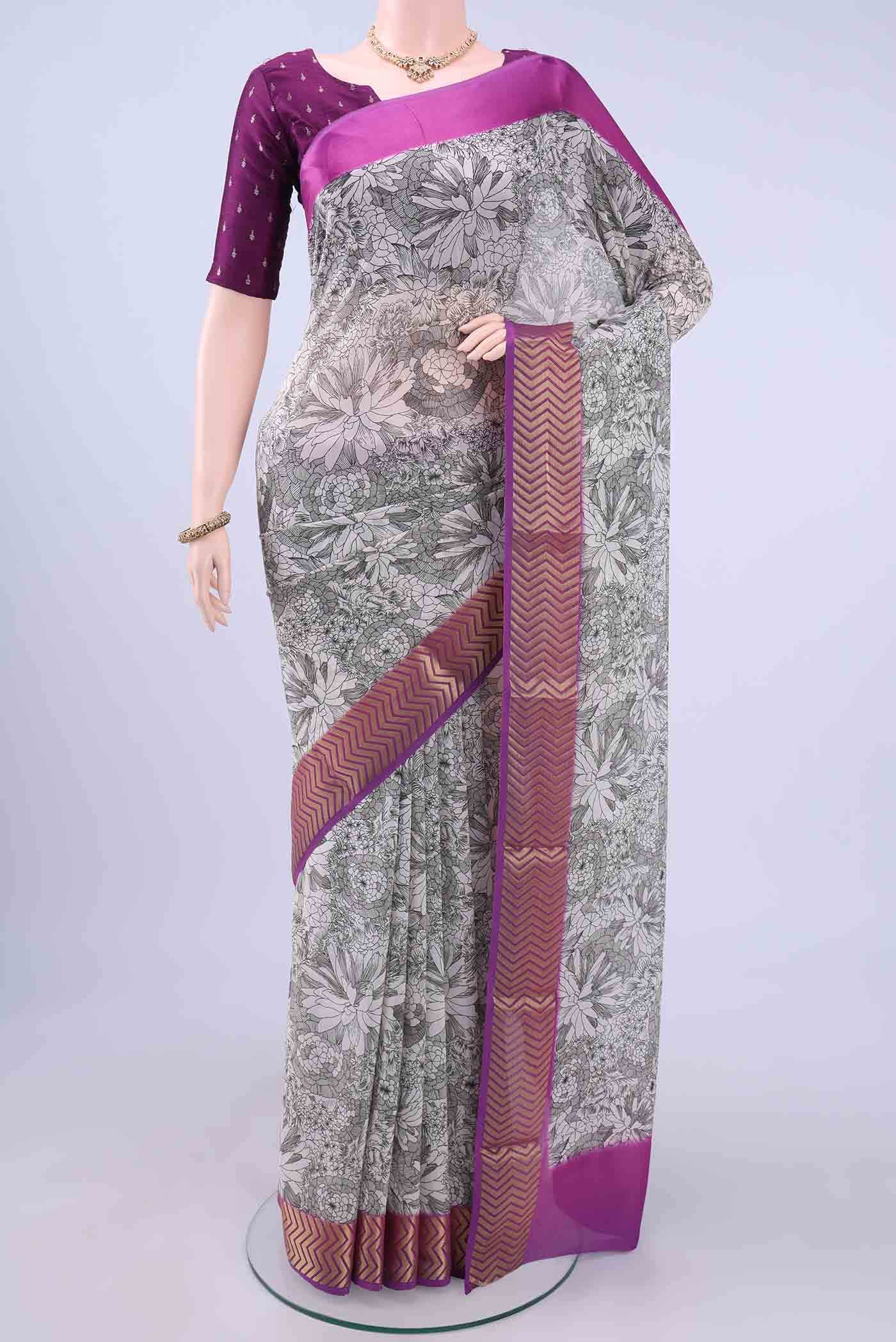 Off White Georgette Saree