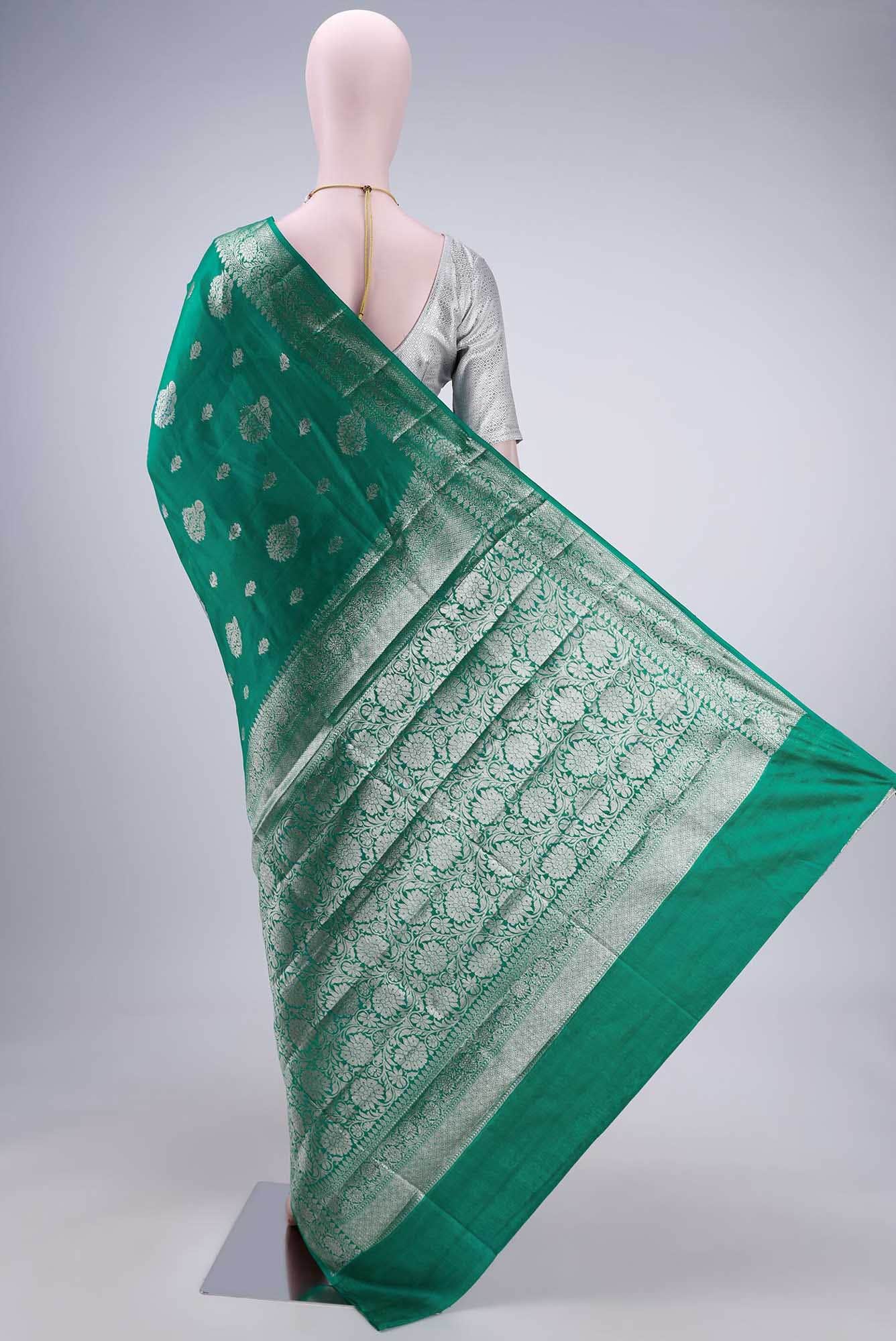 Green Banarasi Tussar Silk Saree
