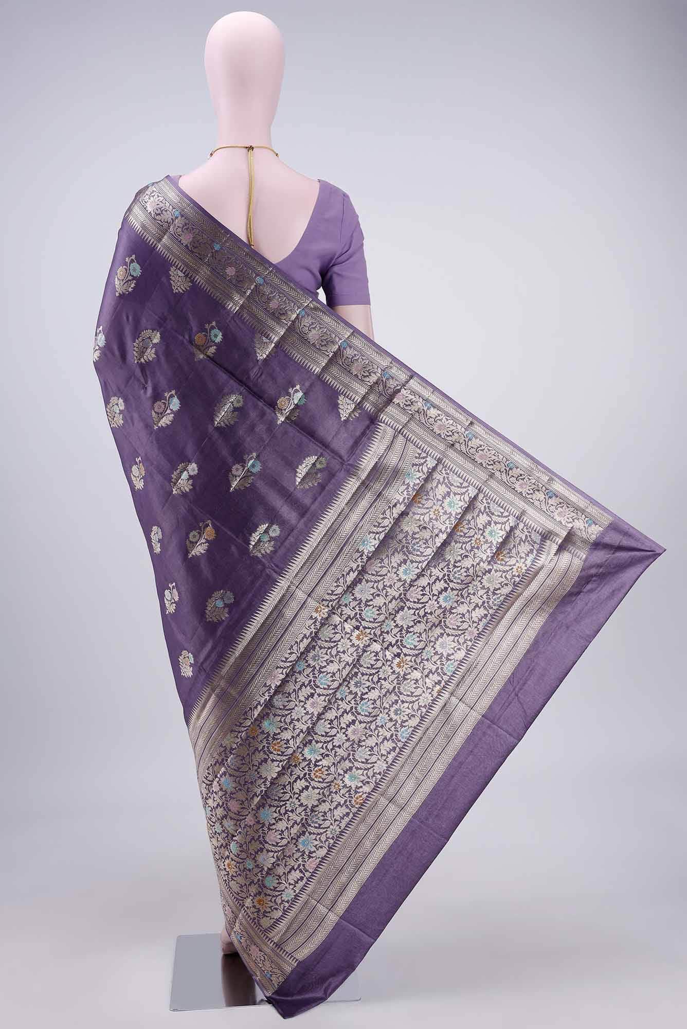 Purple Banarasi Raw Silk Saree
