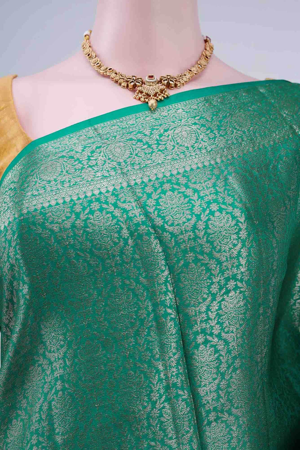 Green Banarasi Tussar Silk Saree