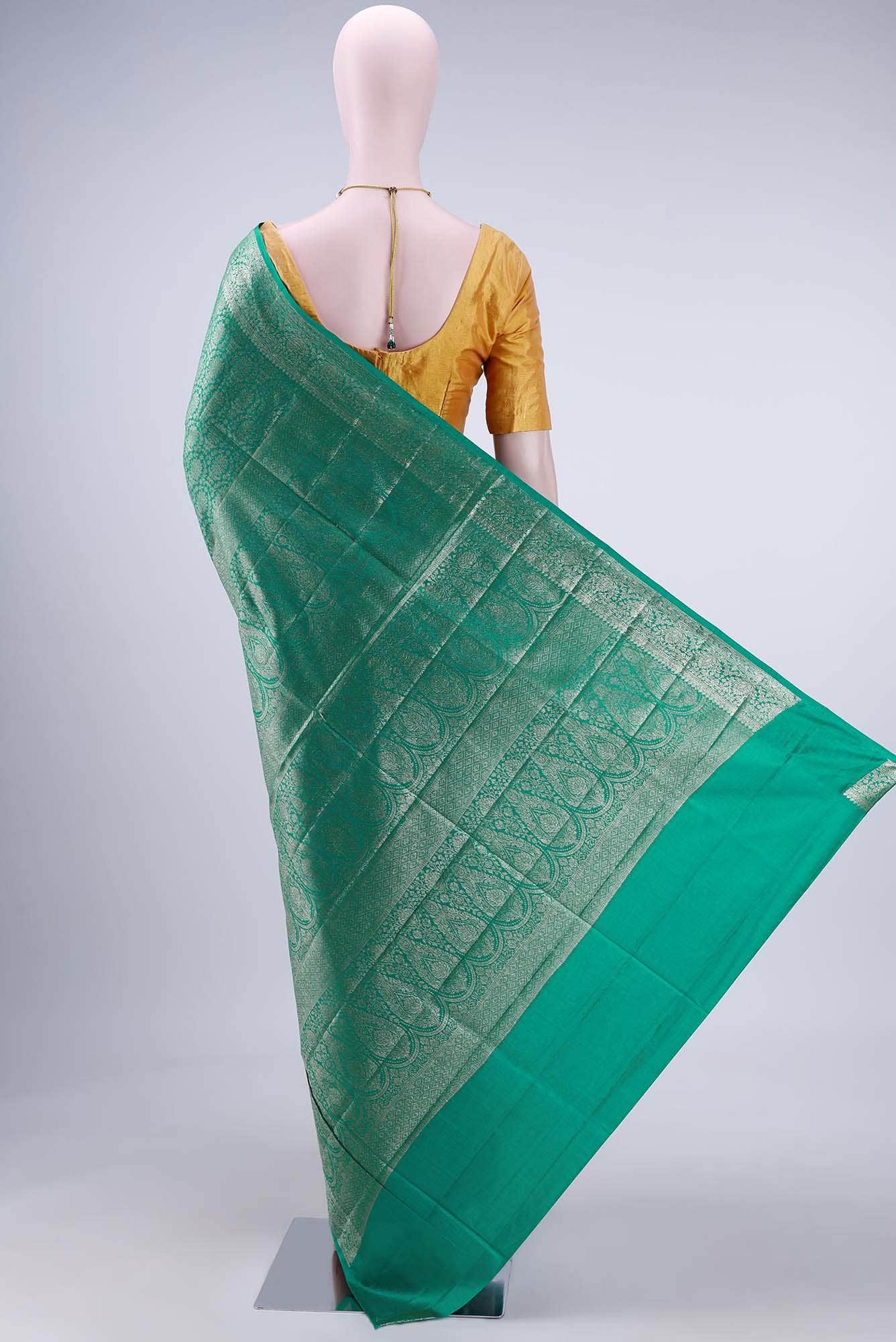 Green Banarasi Tussar Silk Saree