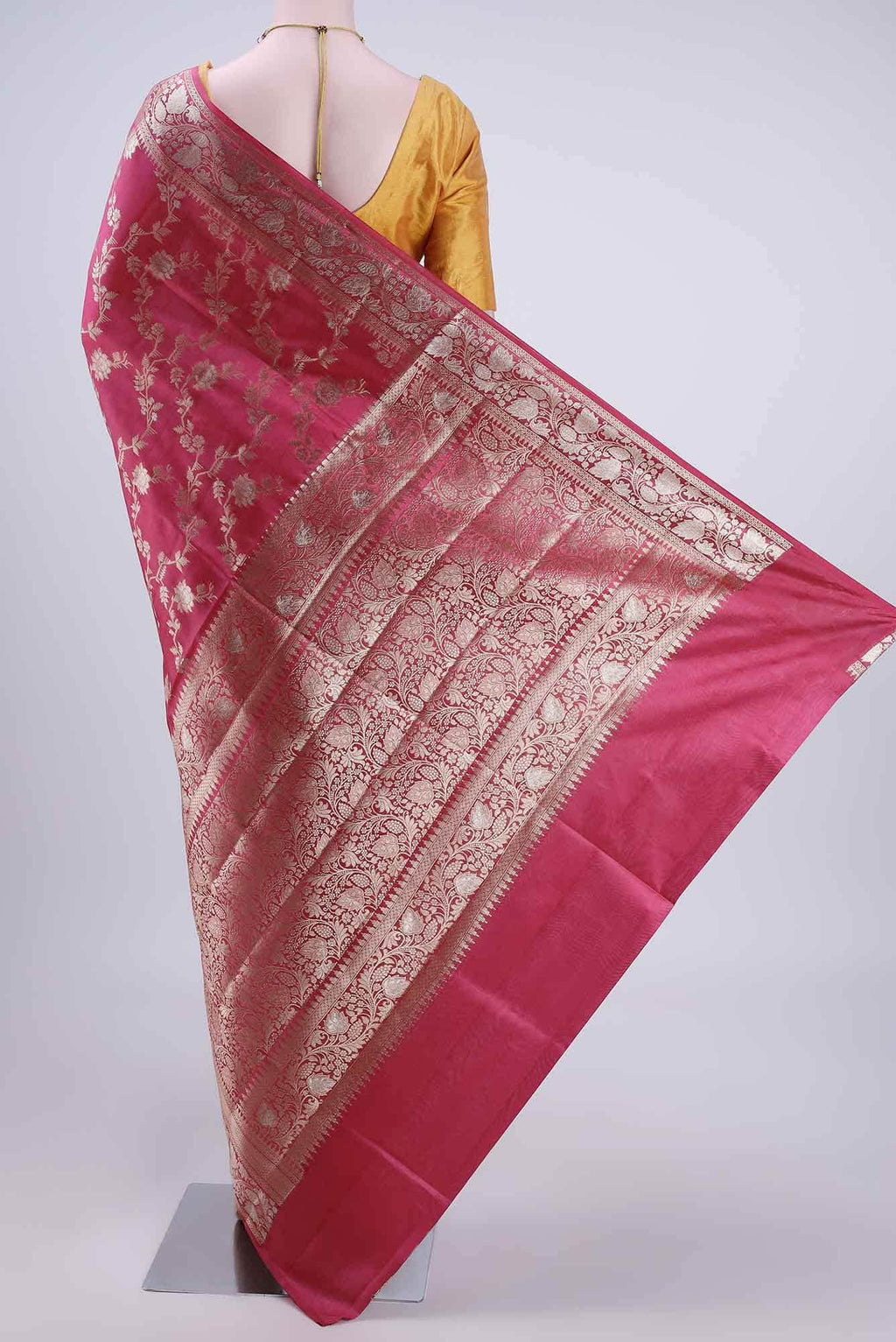 Pink Banarasi Raw Silk Saree