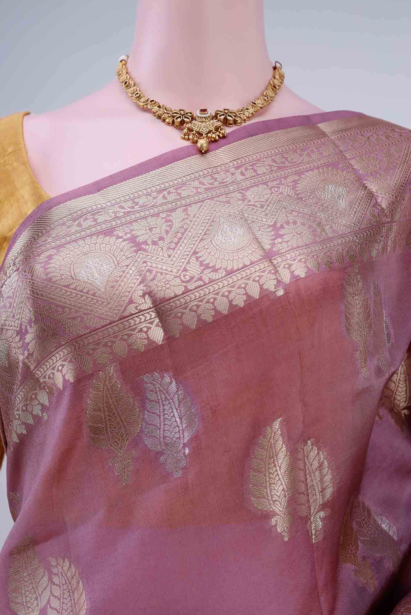 Pink Banarasi Raw Silk Saree