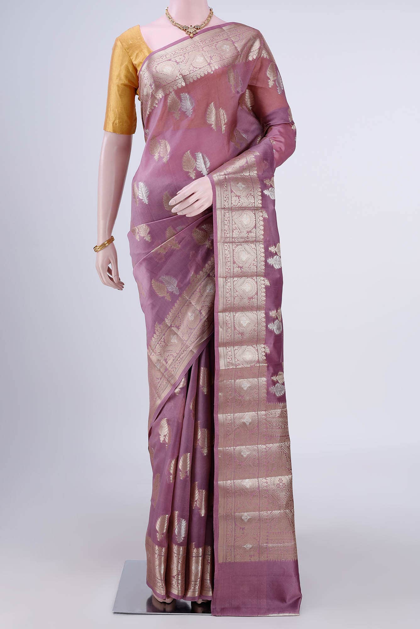 Pink Banarasi Raw Silk Saree