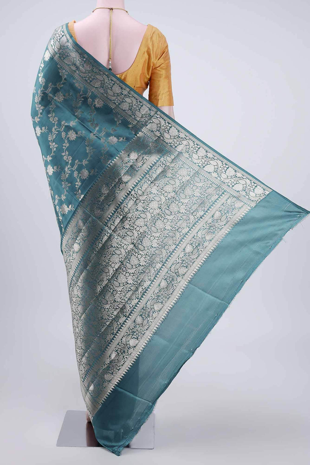 Blue Banarasi Raw Silk Saree
