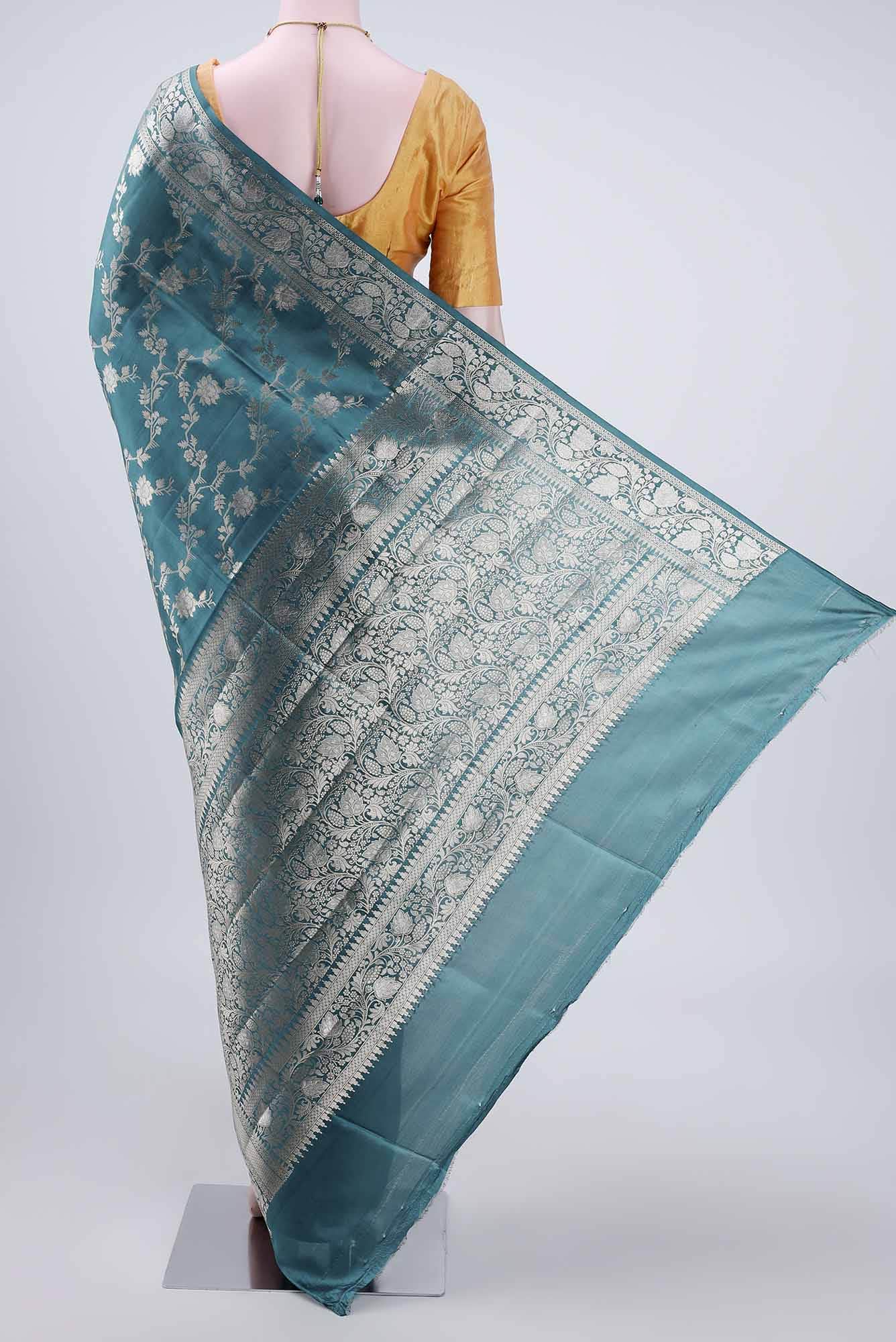 Blue Banarasi Raw Silk Saree