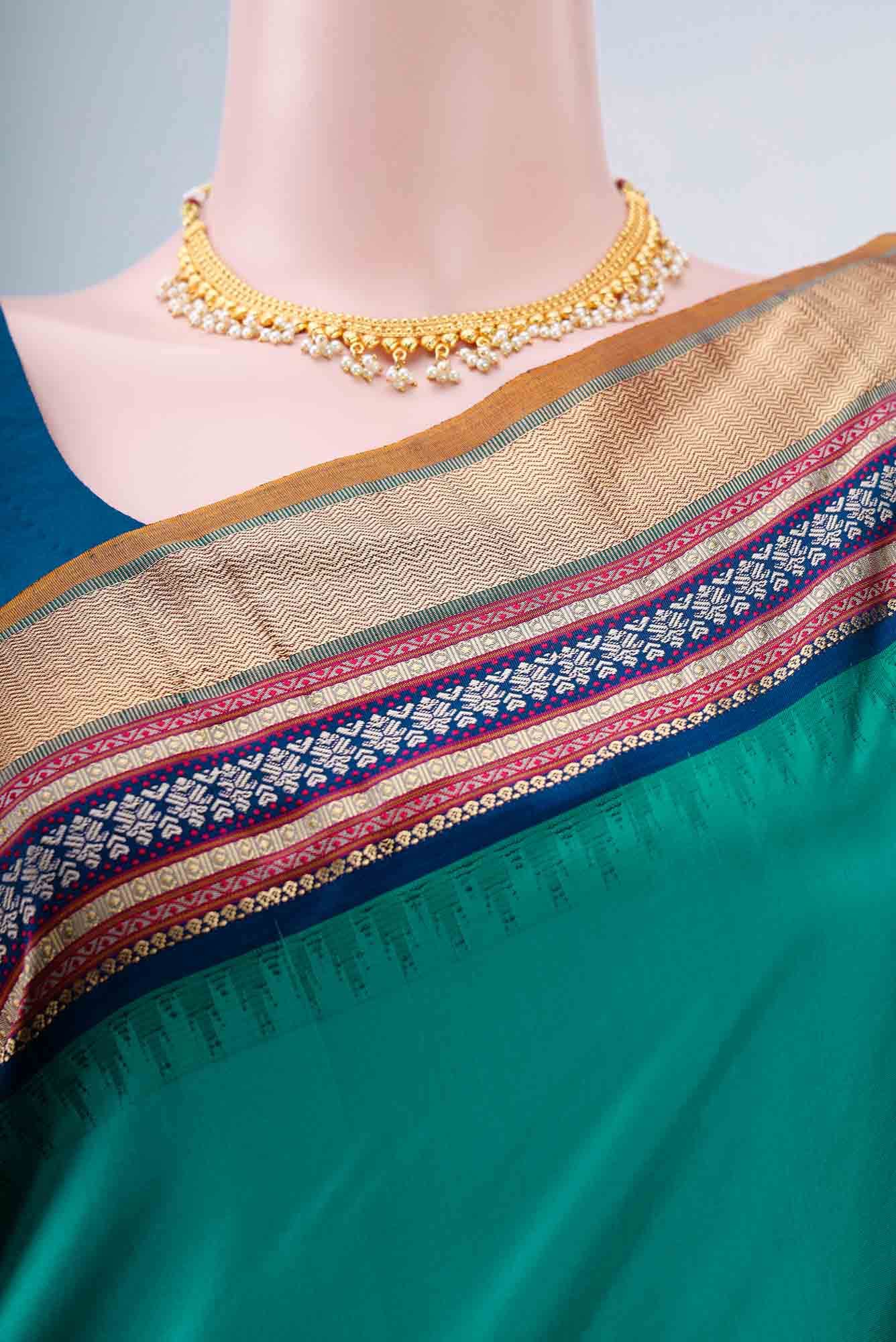 Sea Green Bangalore Silk - kadyal Saree