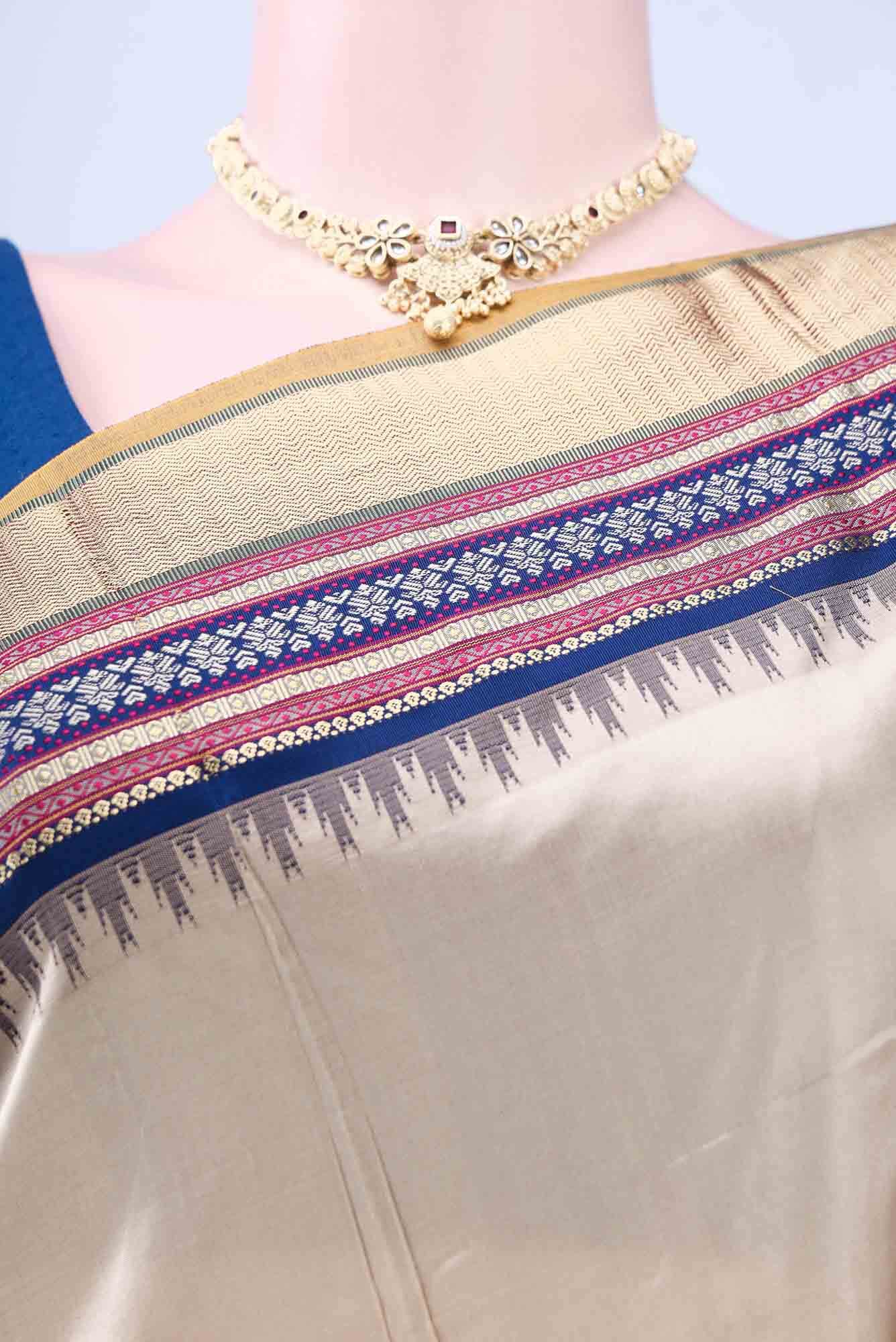 Dark Beige Bangalore Silk - kadyal Saree