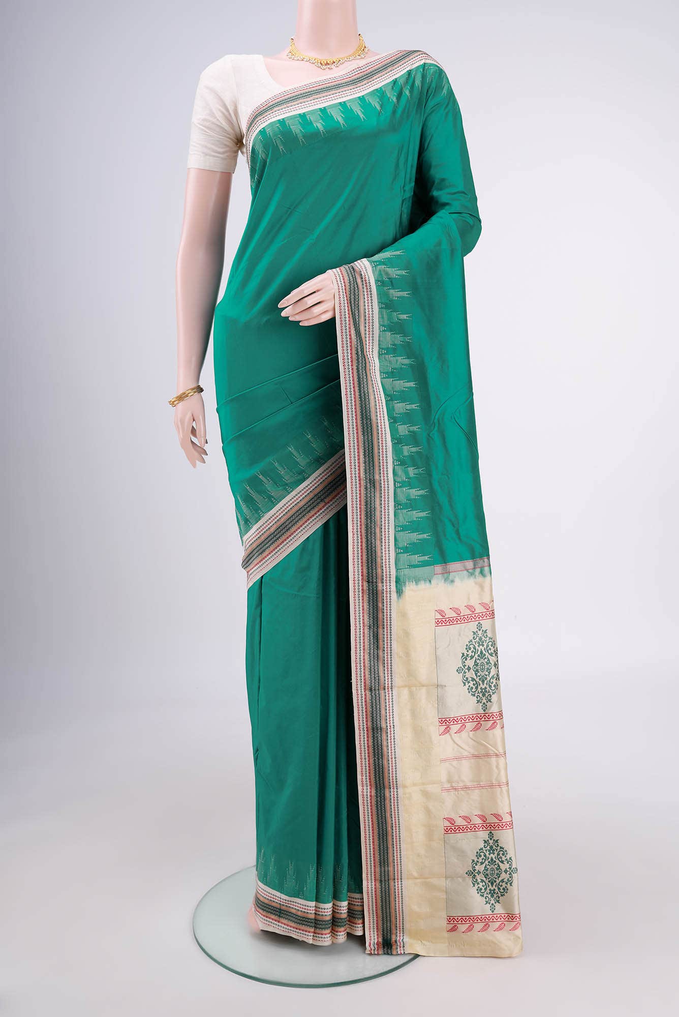 Green Bangalore Silk - kadyal Saree