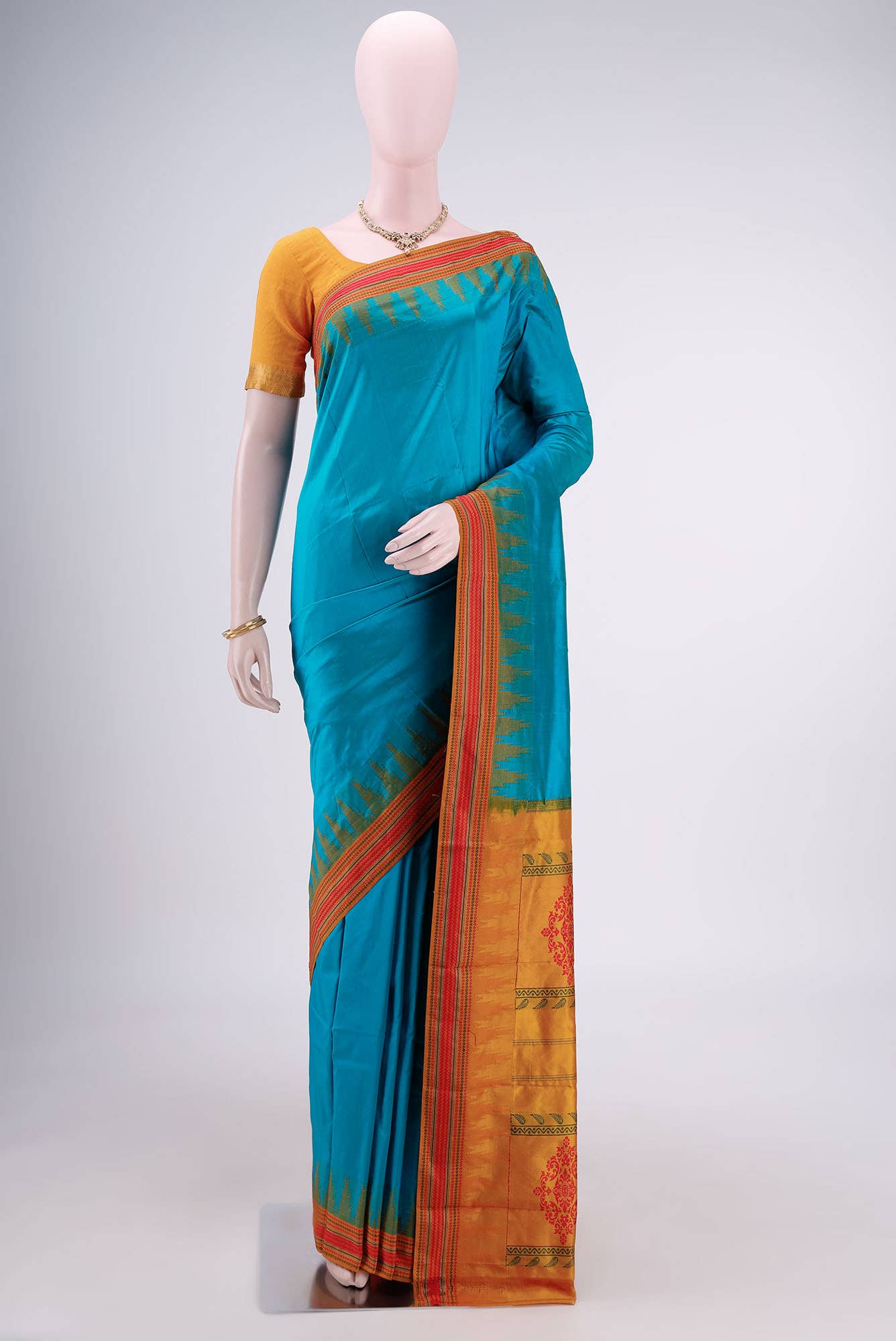 Blue Bangalore Silk - kadyal Saree