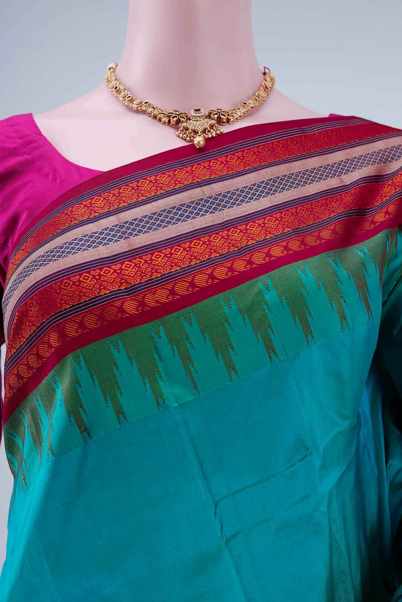 Sea Green Bangalore Silk - kadyal Saree