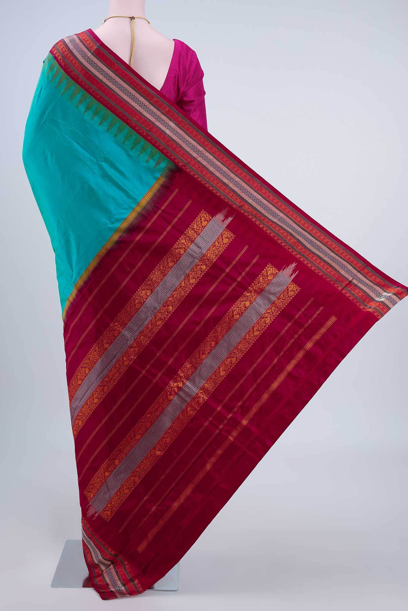 Sea Green Bangalore Silk - kadyal Saree
