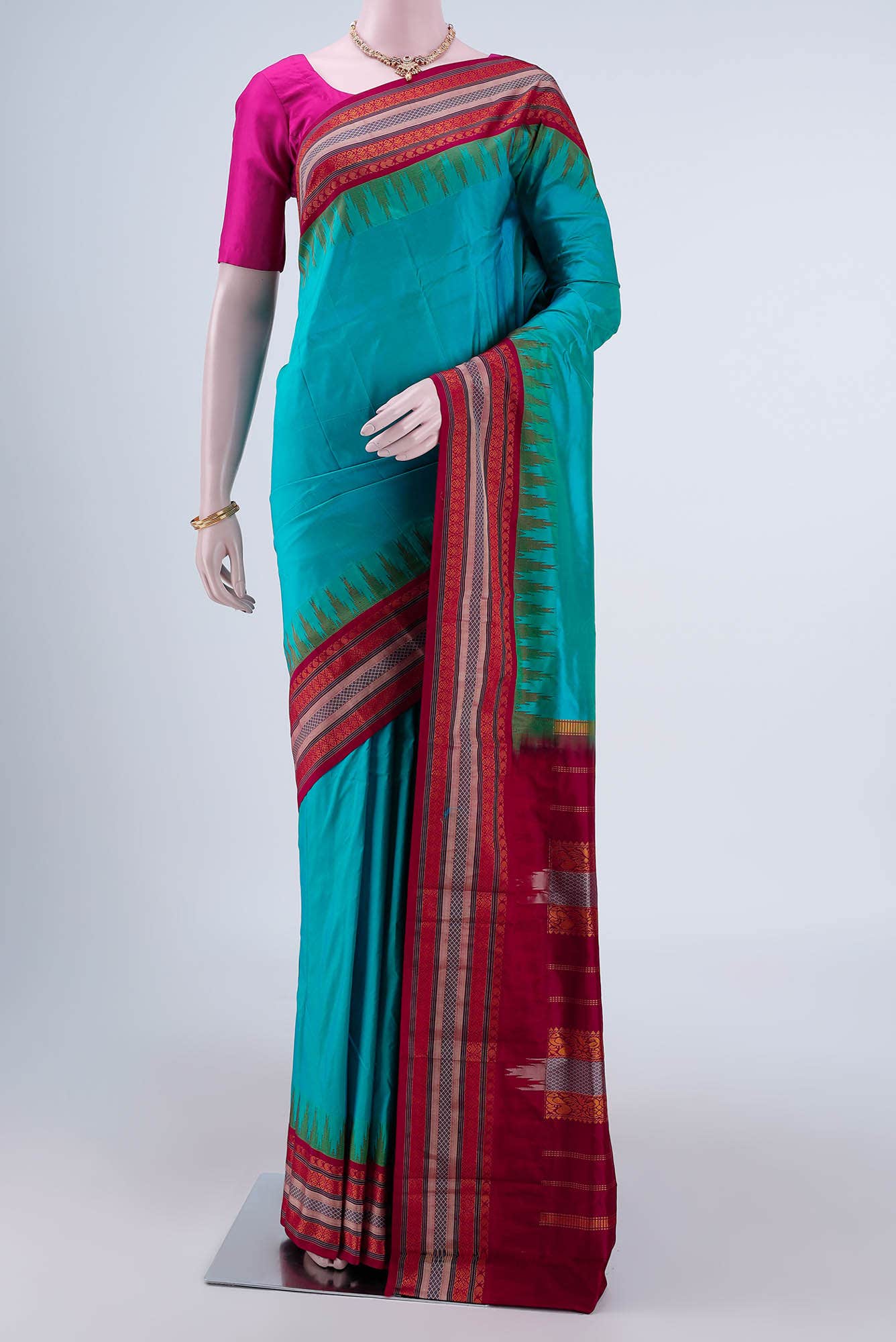 Sea Green Bangalore Silk - kadyal Saree