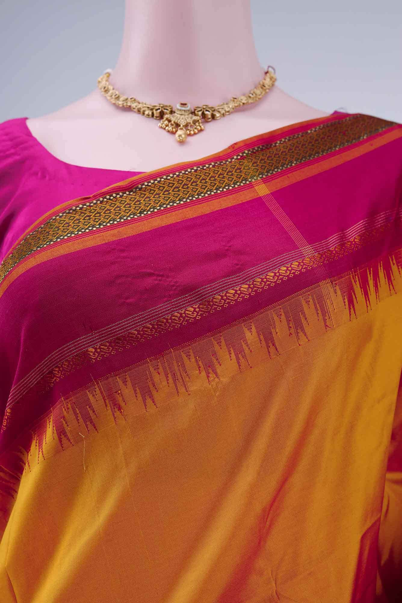 Mustard Bangalore Silk - kadyal Saree