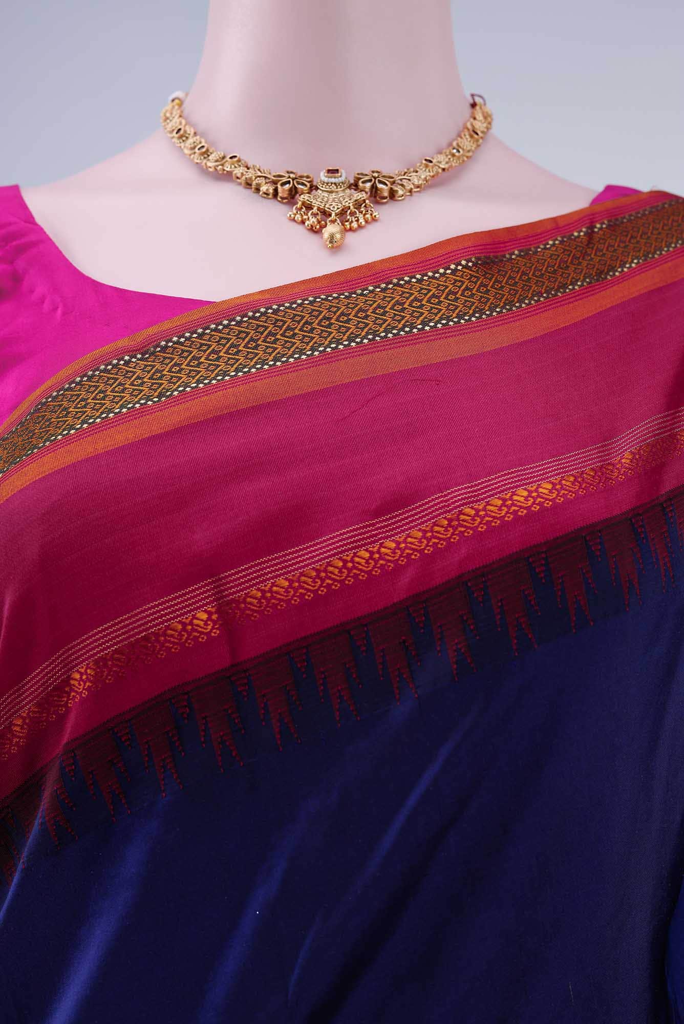 Navy Blue Bangalore Silk - kadyal Saree
