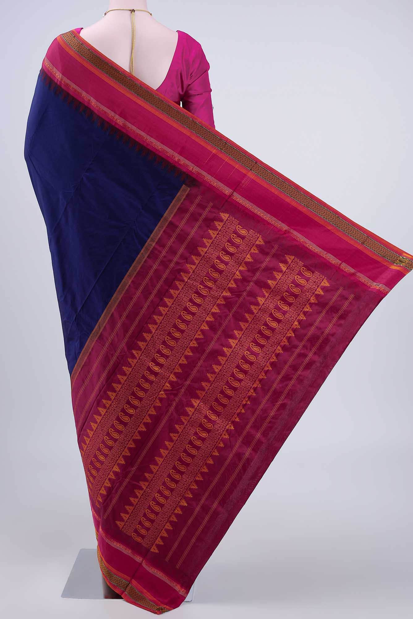 Navy Blue Bangalore Silk - kadyal Saree