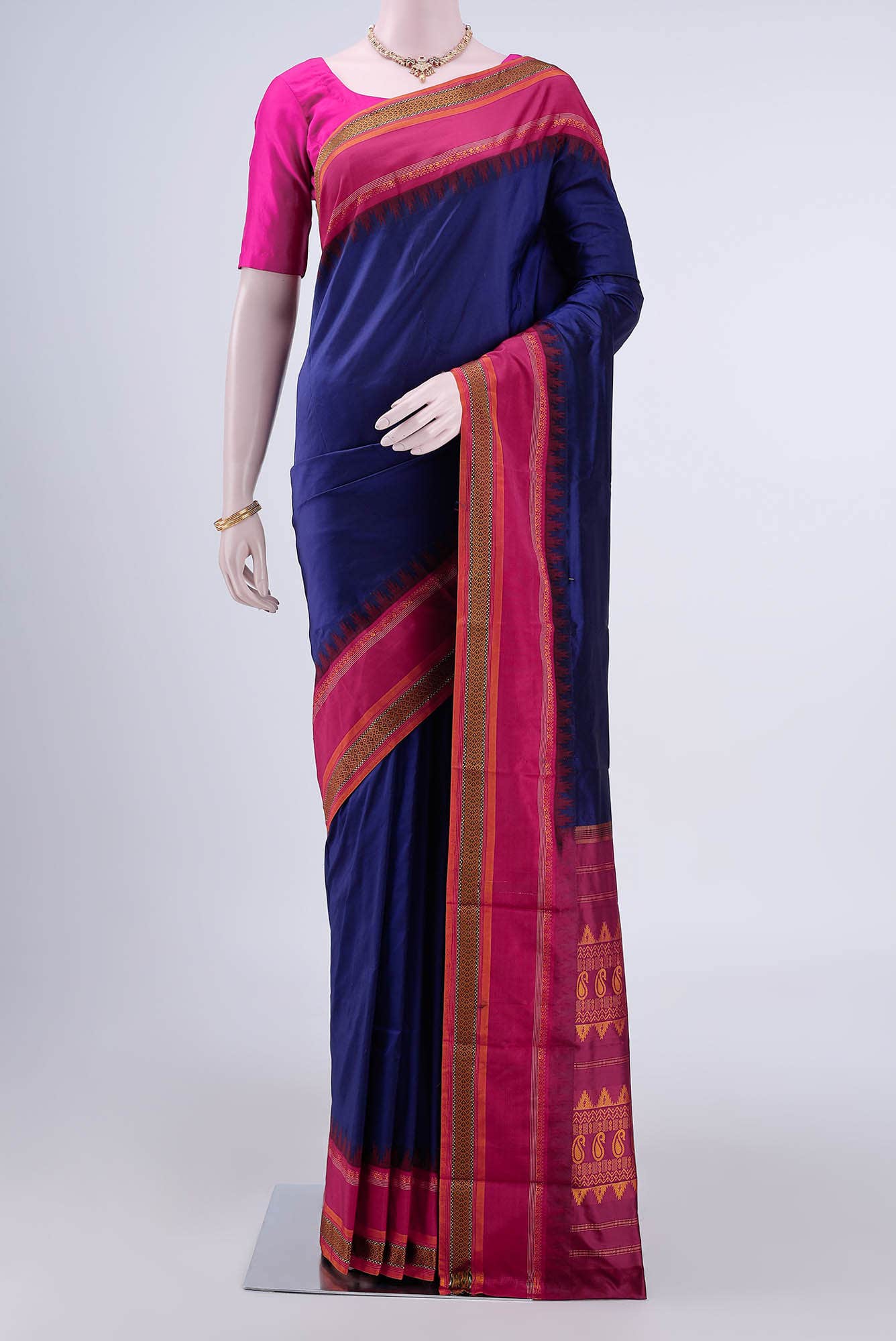 Navy Blue Bangalore Silk - kadyal Saree