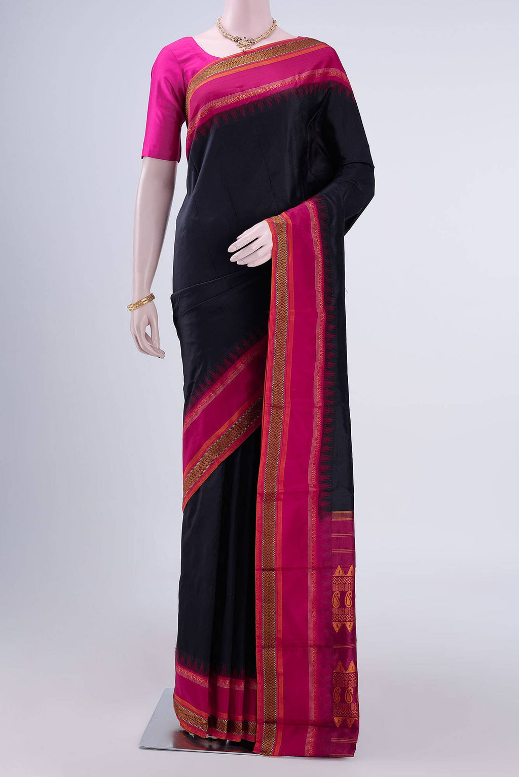 Black Bangalore Silk - kadyal Saree