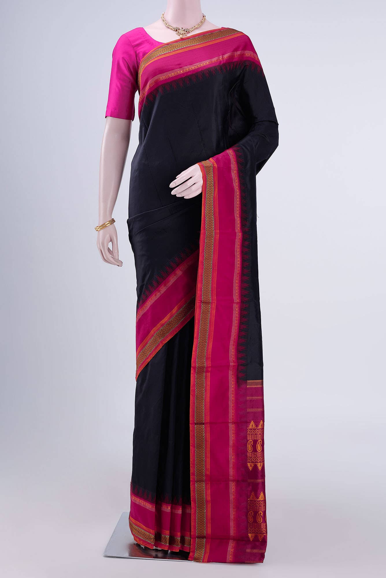 Black Bangalore Silk - kadyal Saree