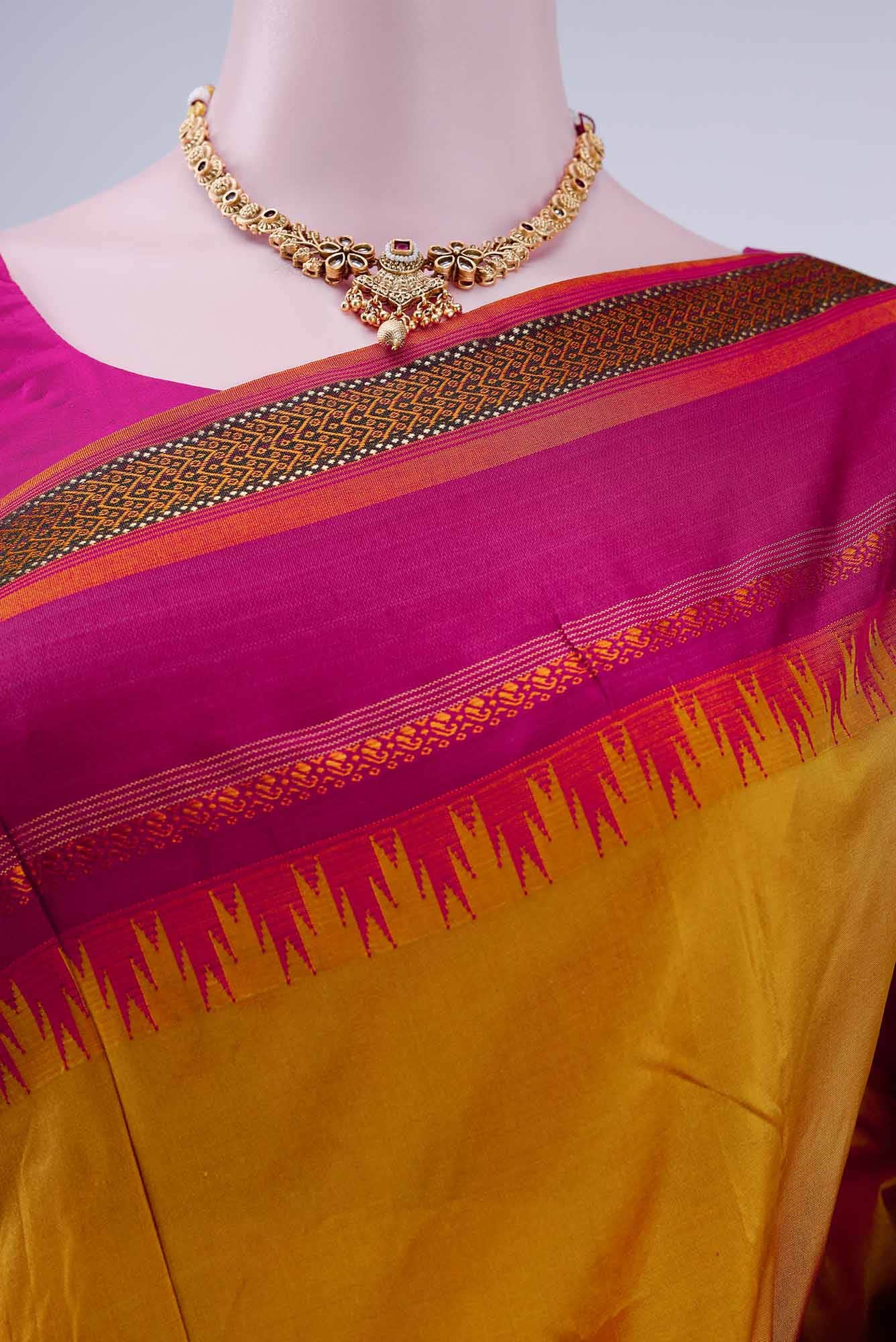 Mustard Bangalore Silk - kadyal Saree