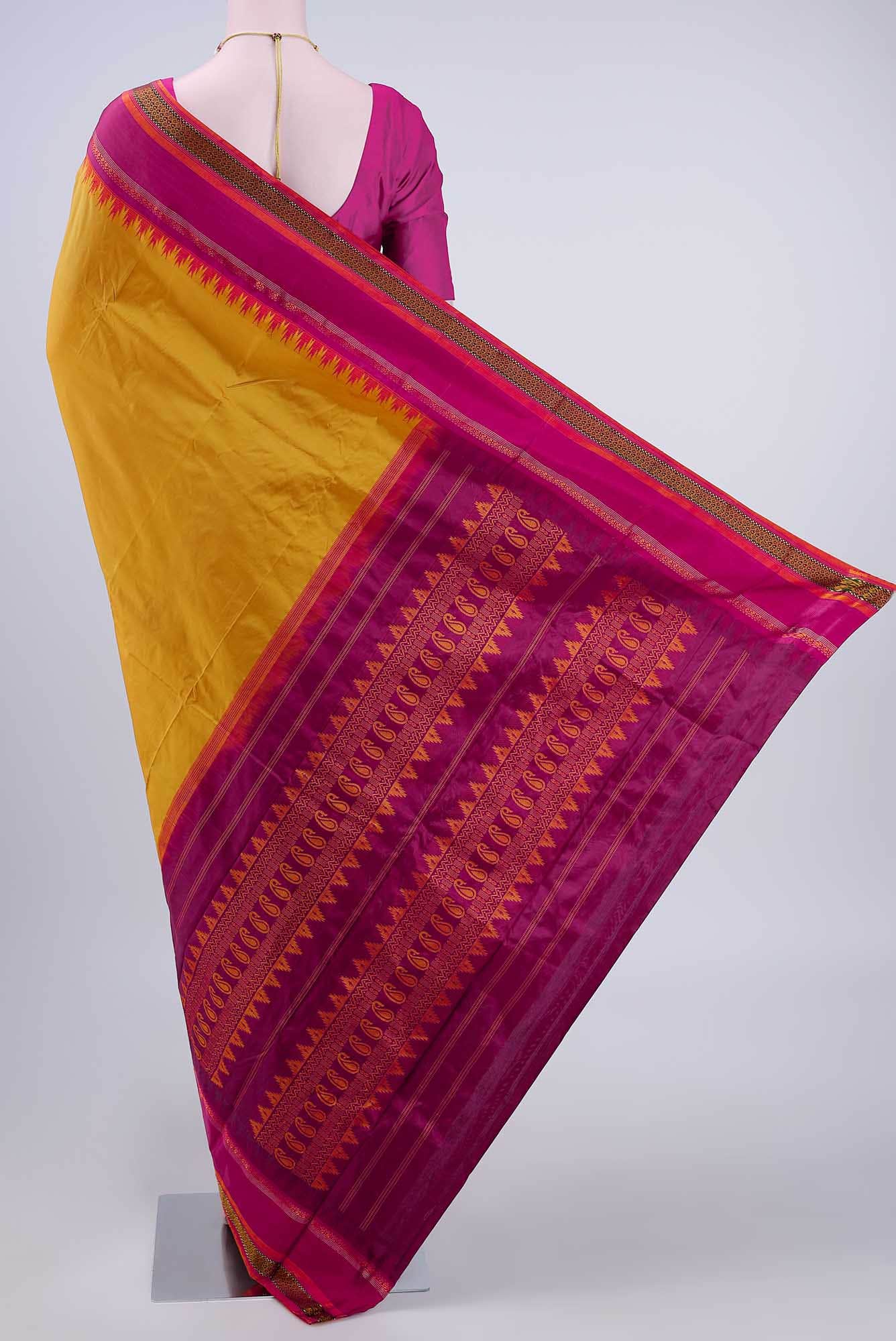 Mustard Bangalore Silk - kadyal Saree