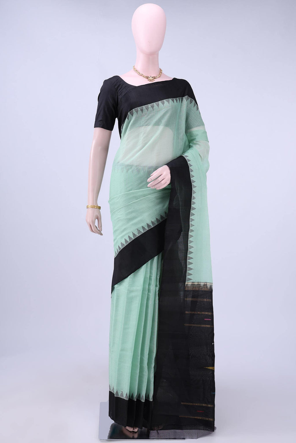 Light Green Gadwal Silk Saree