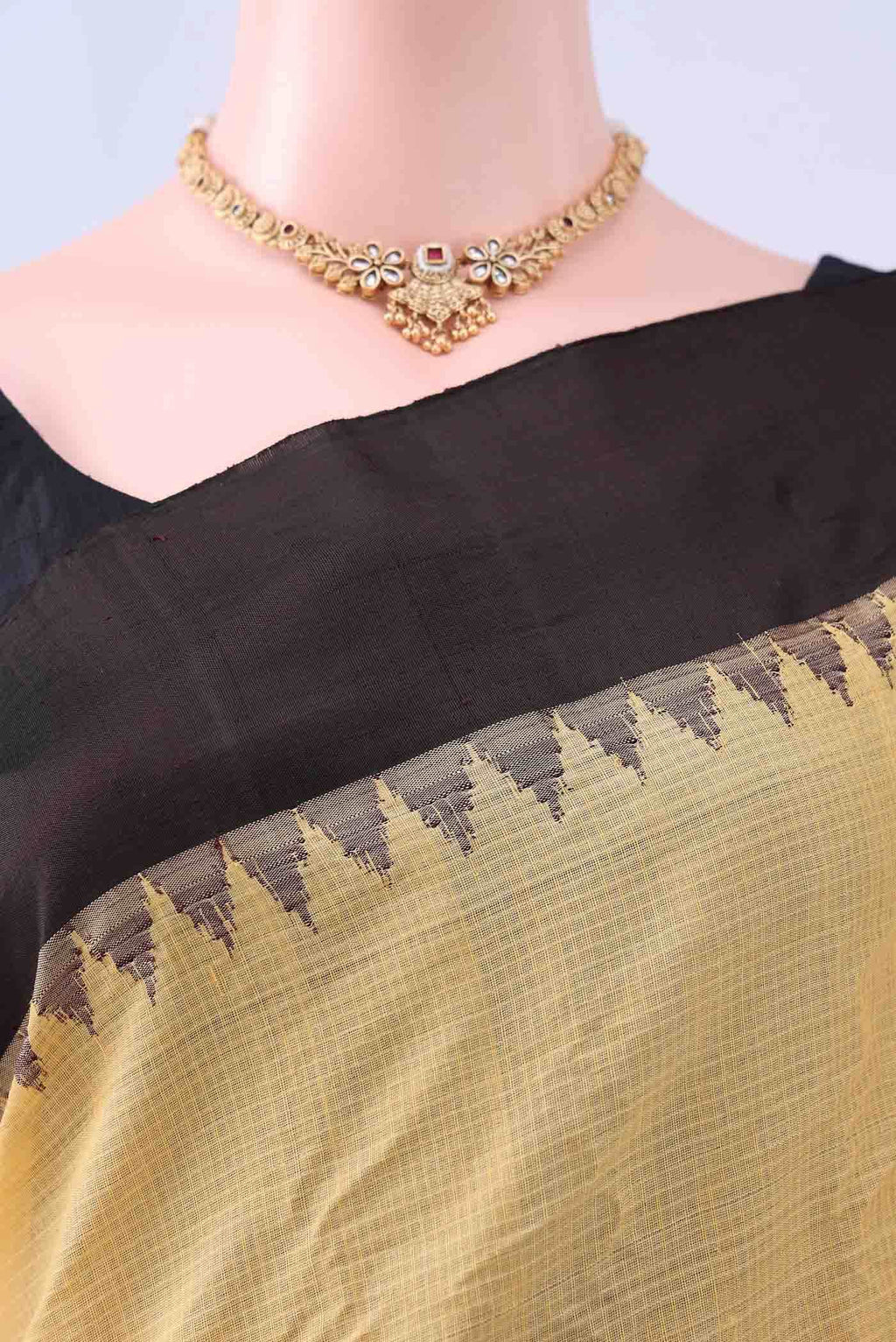 Cream Gadwal cotton Saree