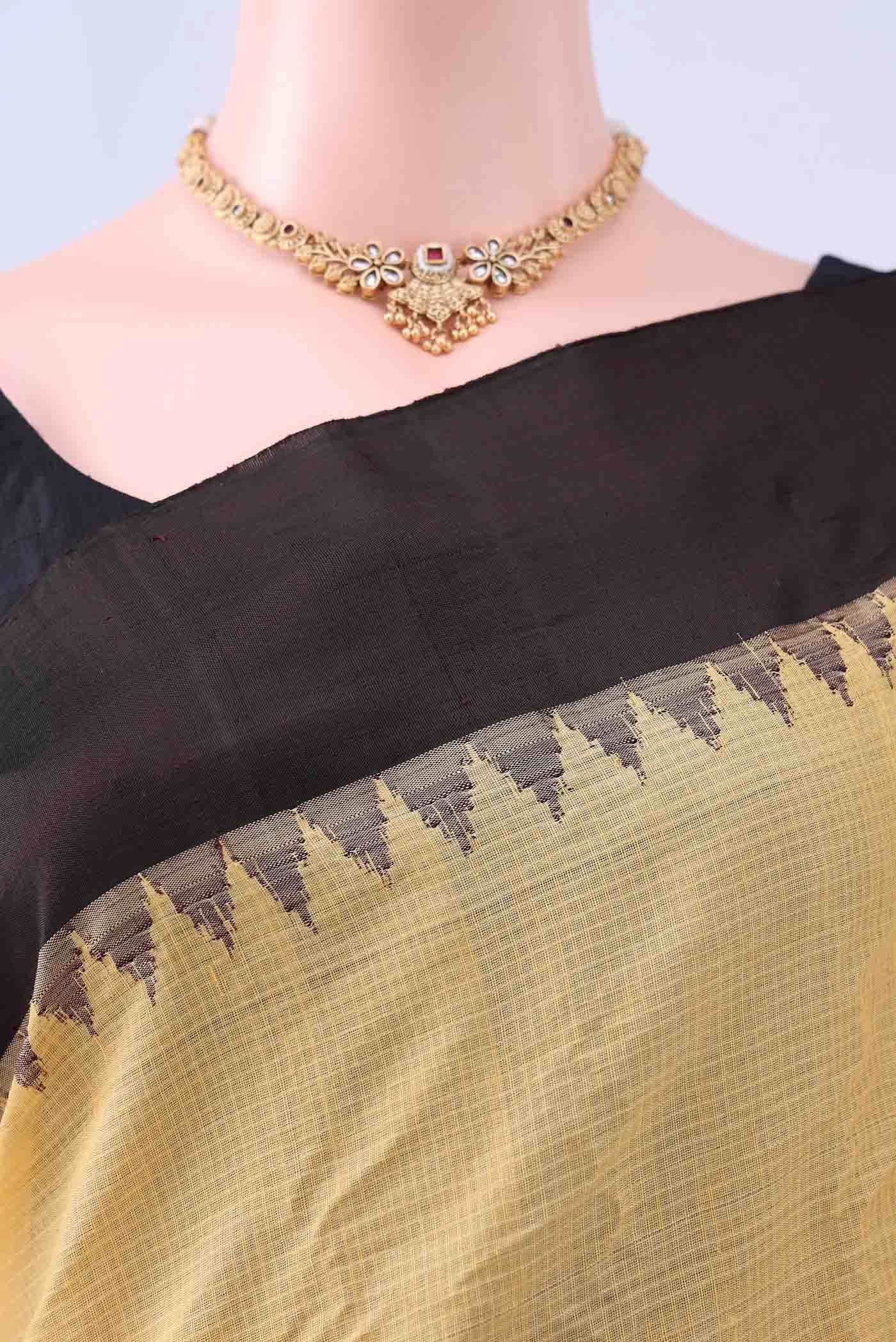 Cream Gadwal cotton Saree