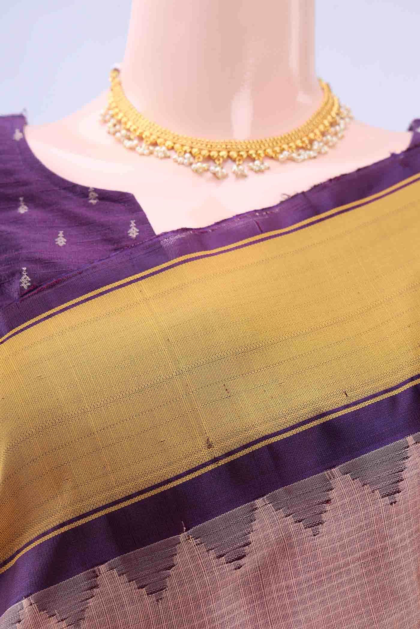 Peach Gadwal Silk Saree
