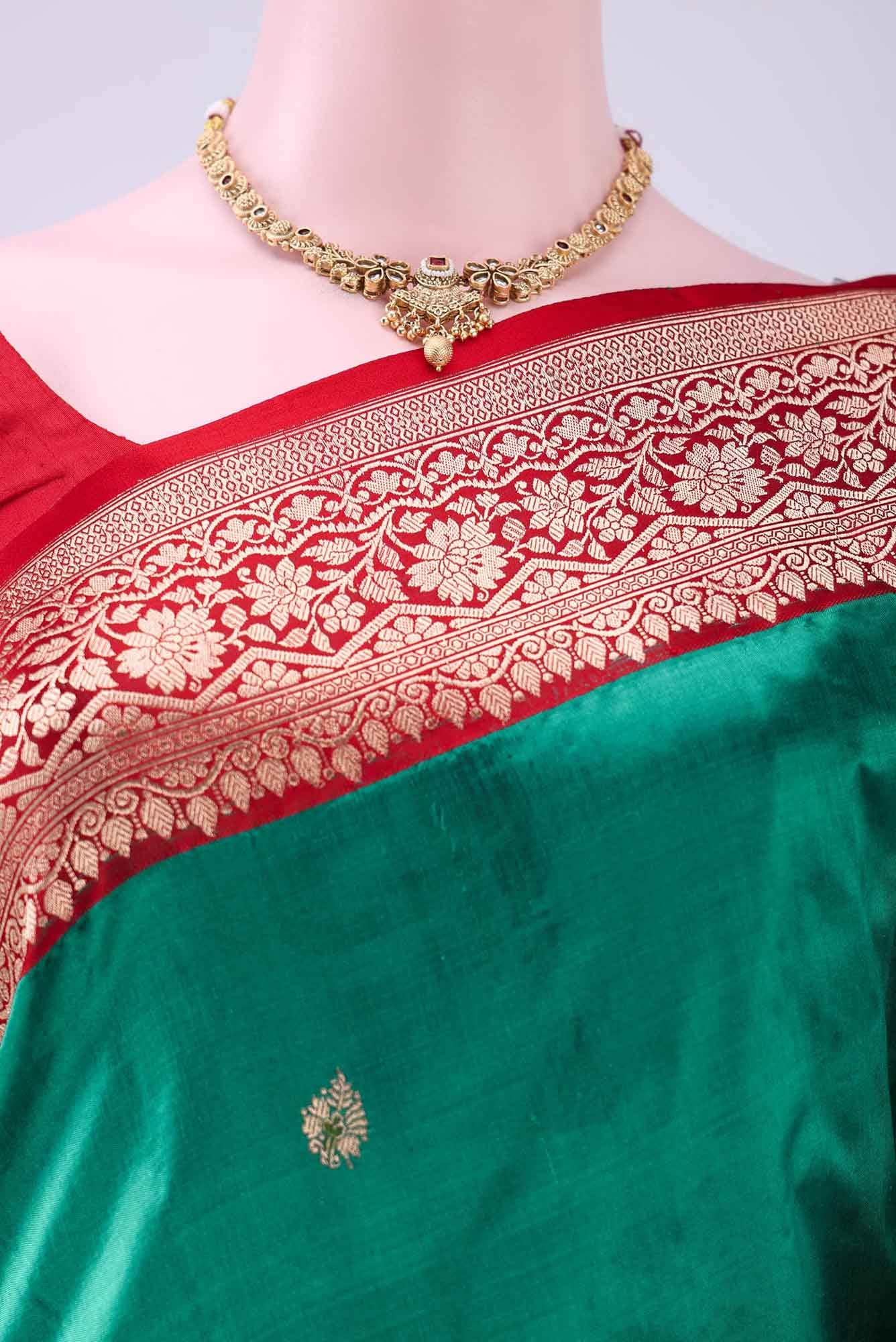 Green Dual Tone Banarasi Katan Silk Saree