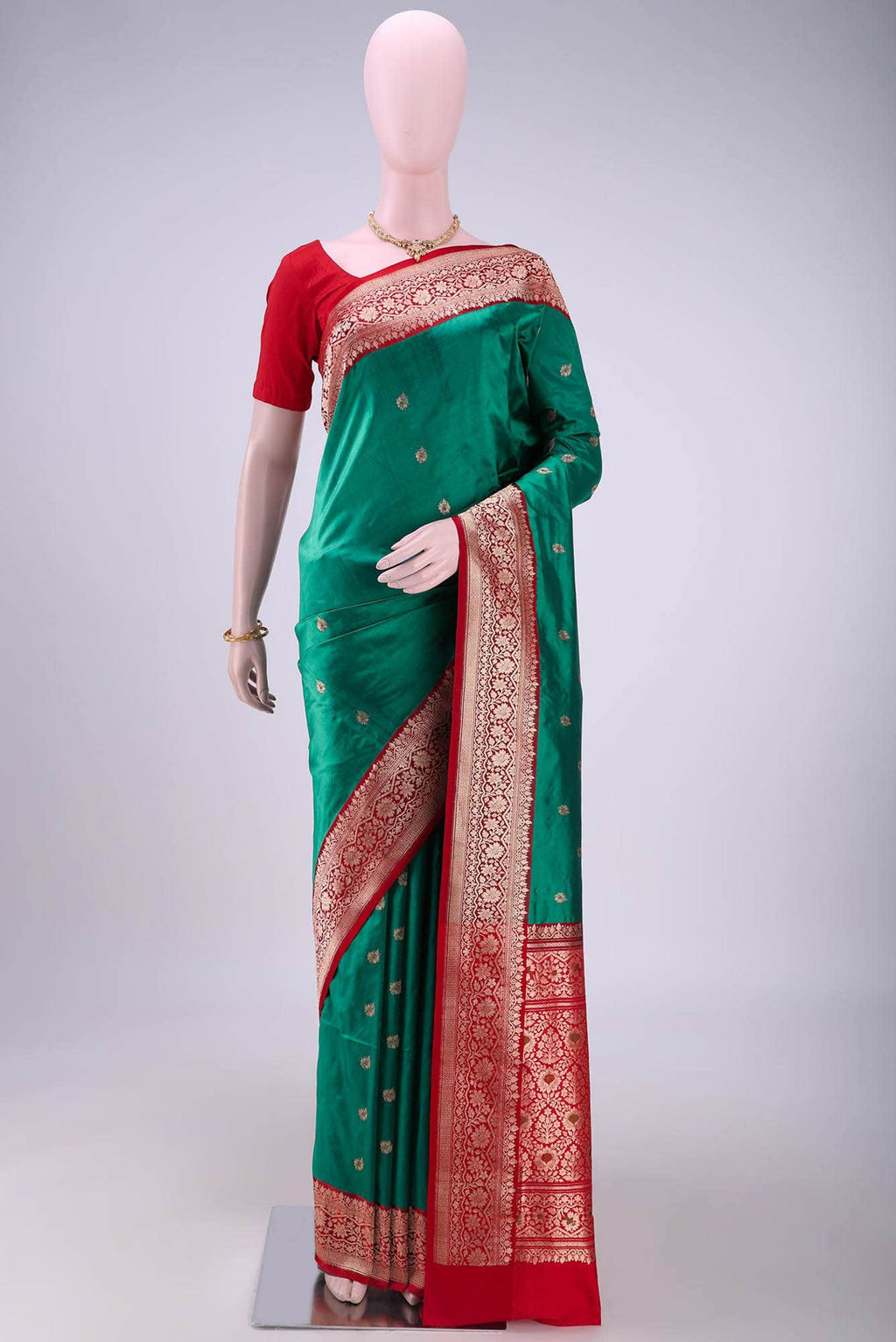 Green Dual Tone Banarasi Katan Silk Saree