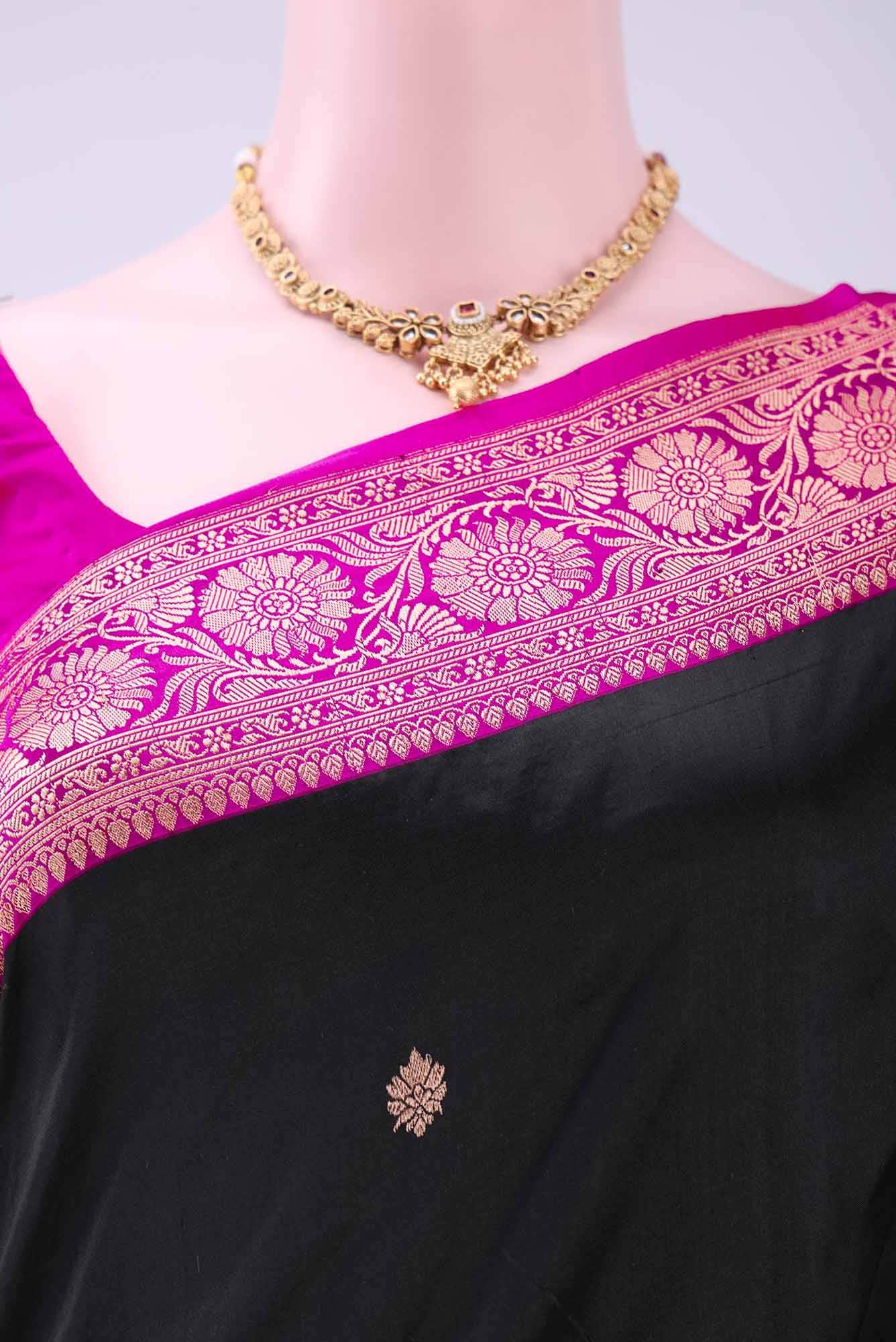 Black Dual Tone Banarasi Katan Silk Saree