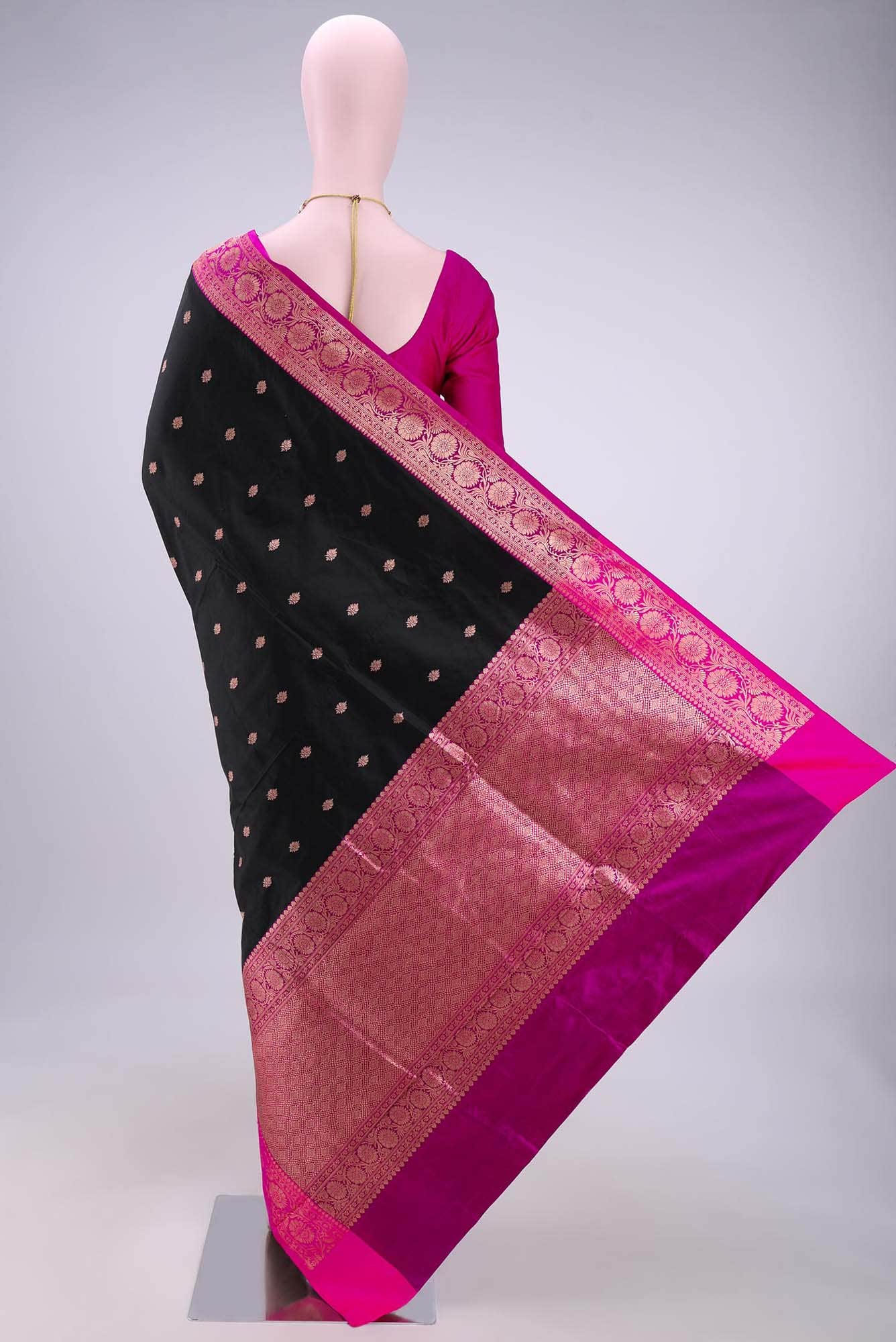 Black Dual Tone Banarasi Katan Silk Saree