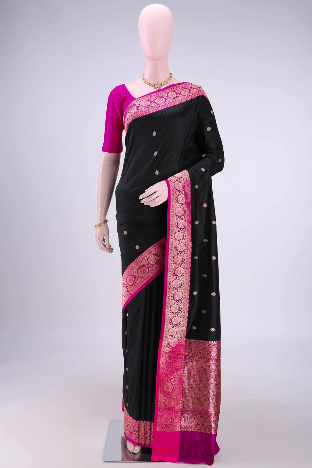 Black Dual Tone Banarasi Katan Silk Saree